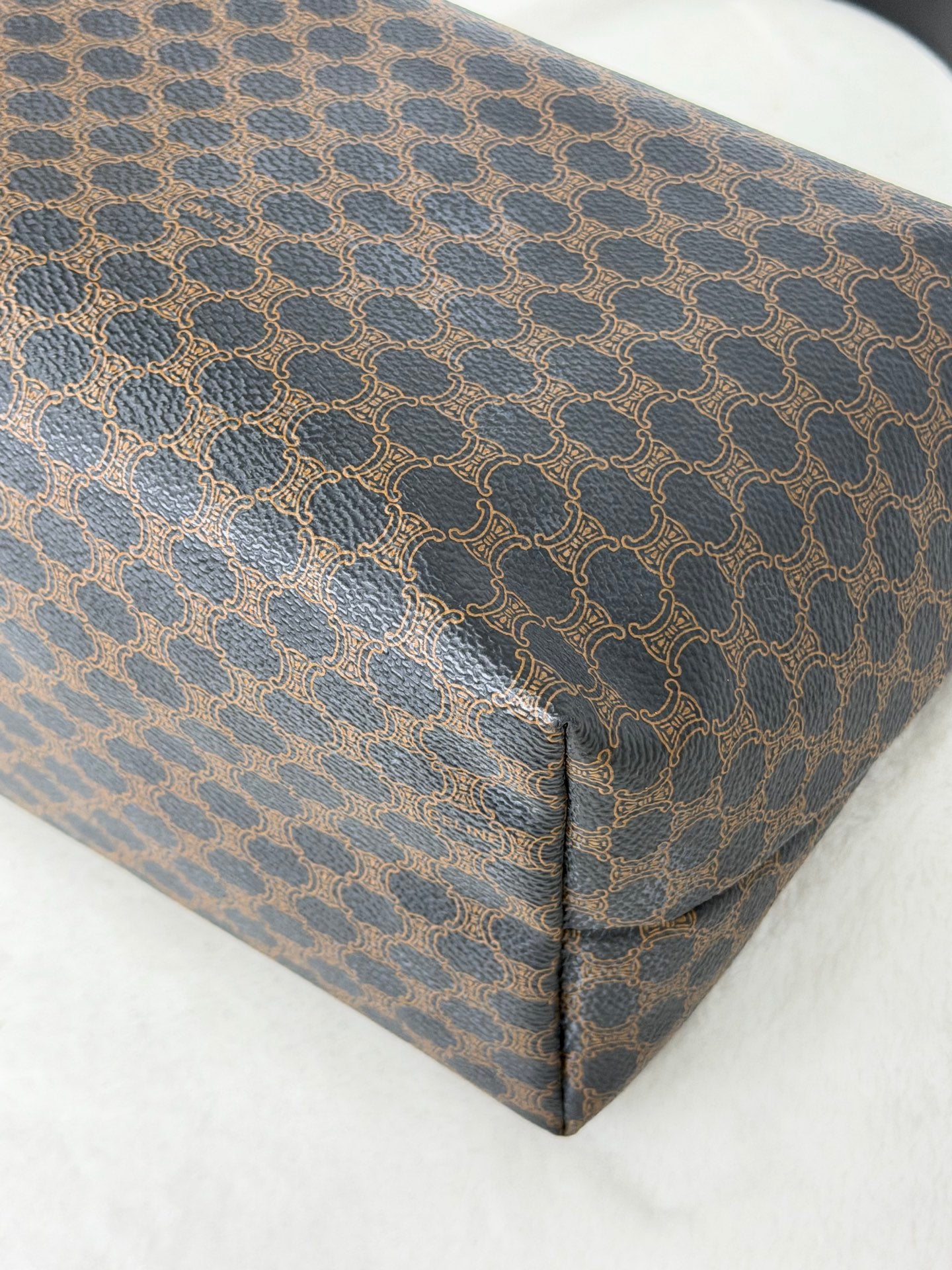 CELINE Macadam Vinyl Handbag