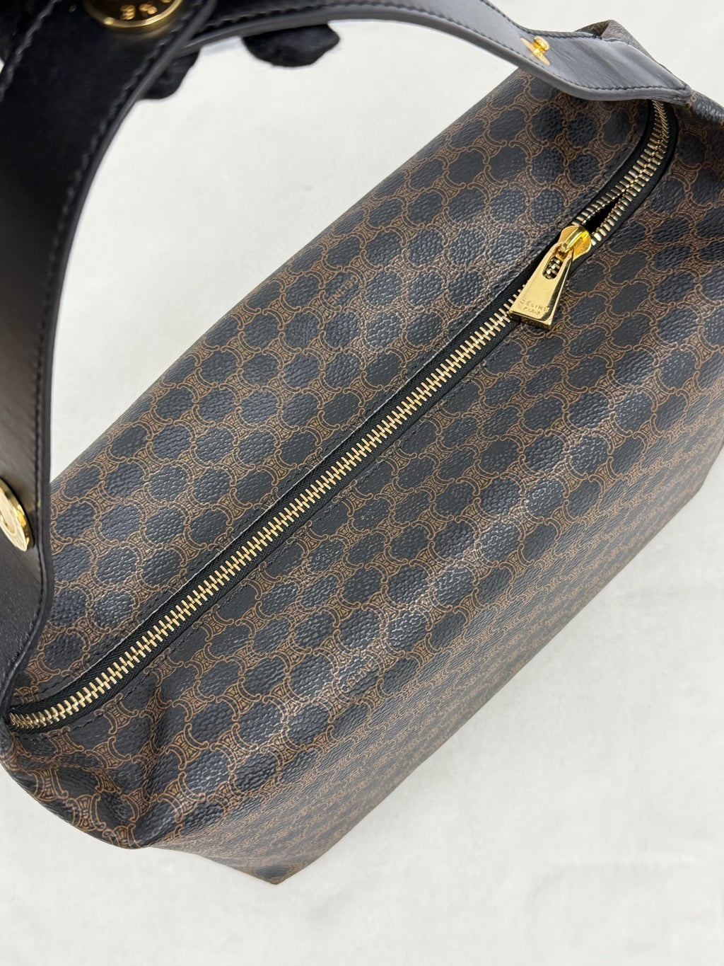CELINE Macadam Vinyl Handbag