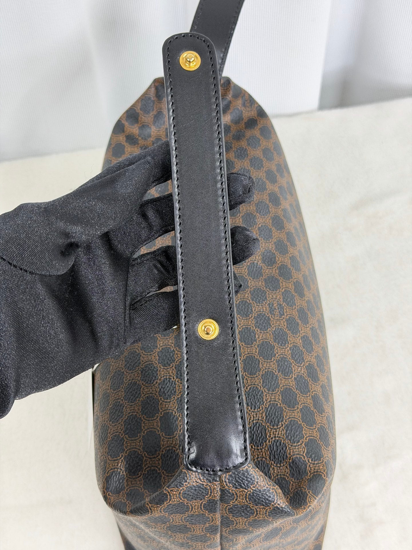 CELINE Macadam Vinyl Handbag