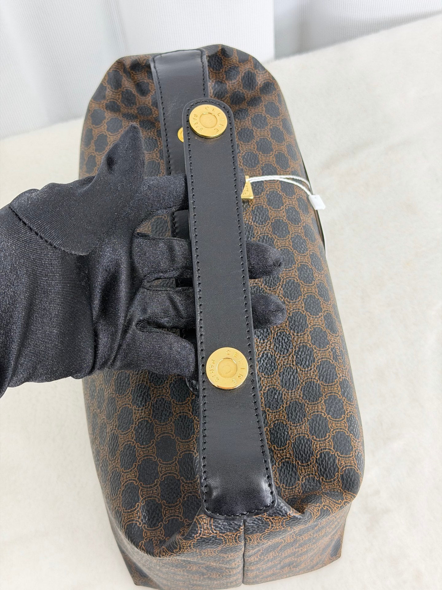 CELINE Macadam Vinyl Handbag