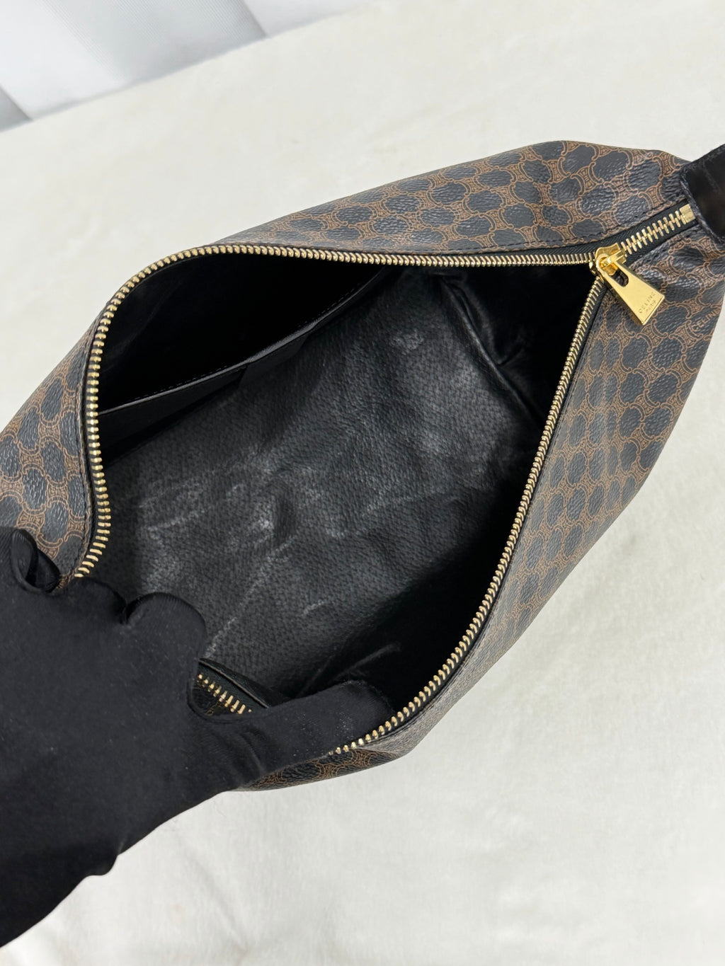 CELINE Macadam Vinyl Handbag