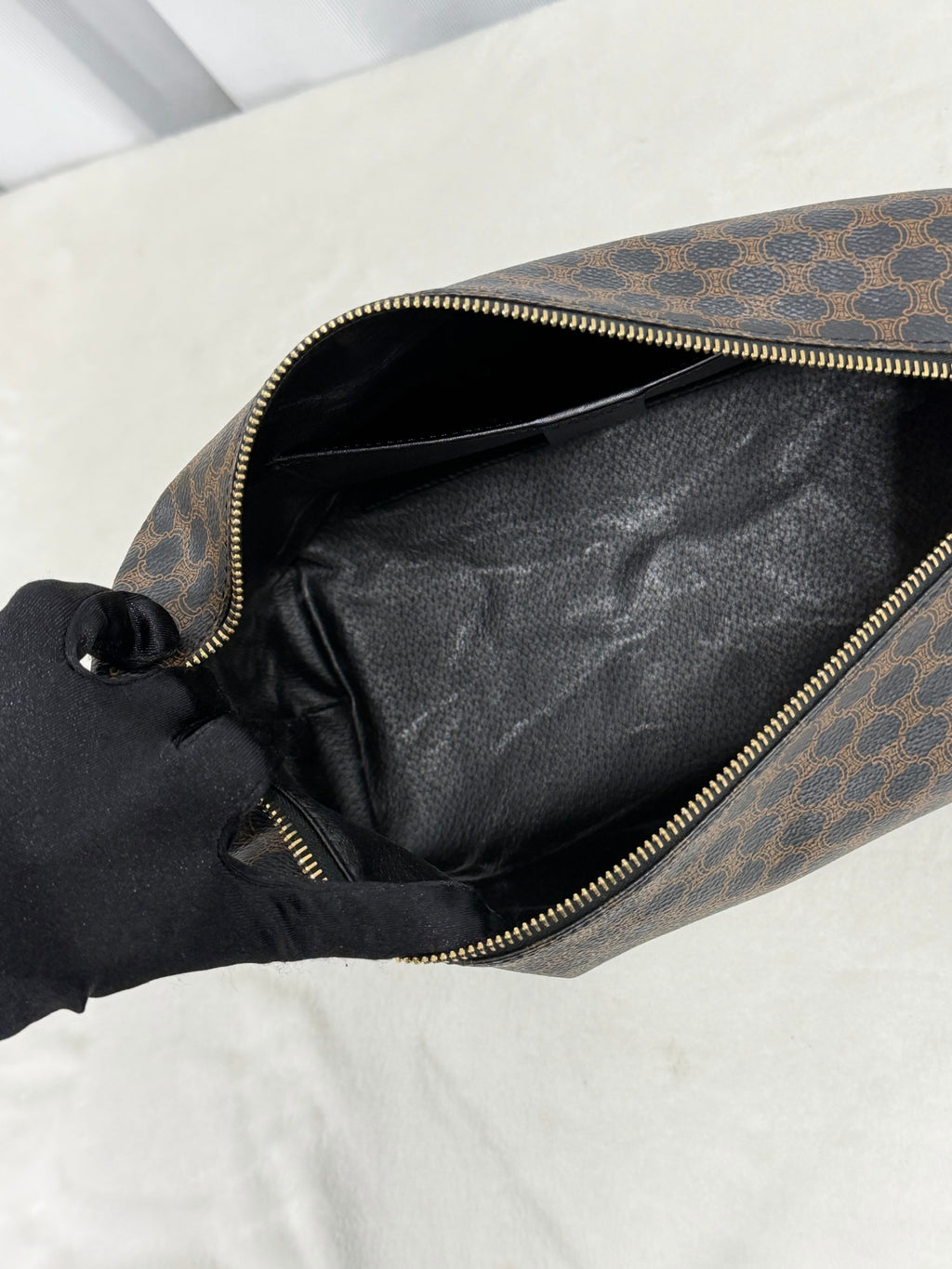 CELINE Macadam Vinyl Handbag