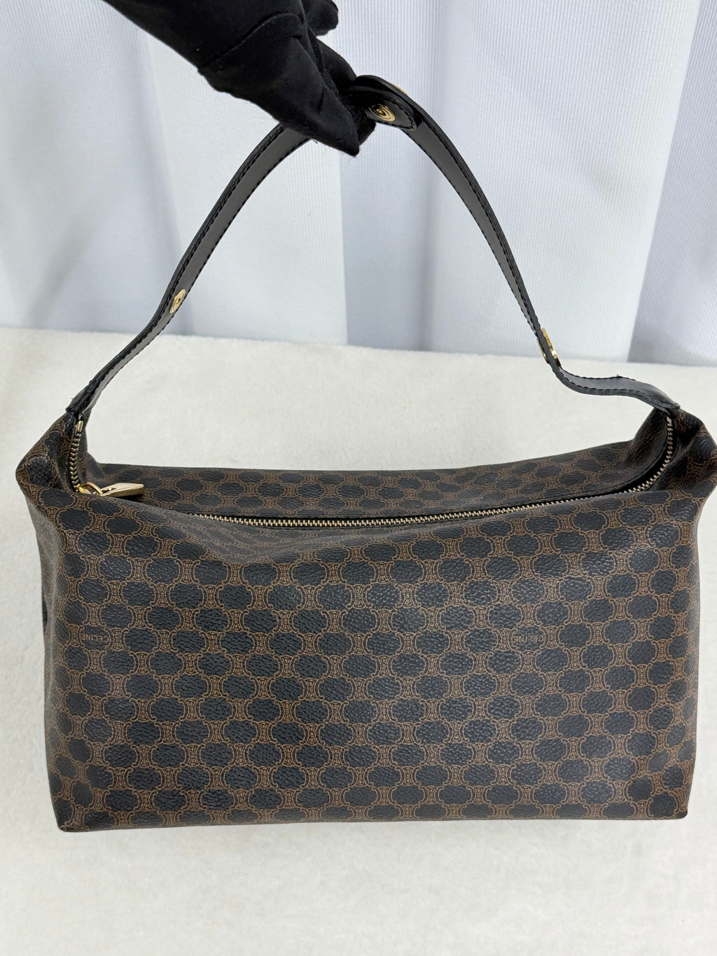 CELINE Macadam Vinyl Handbag