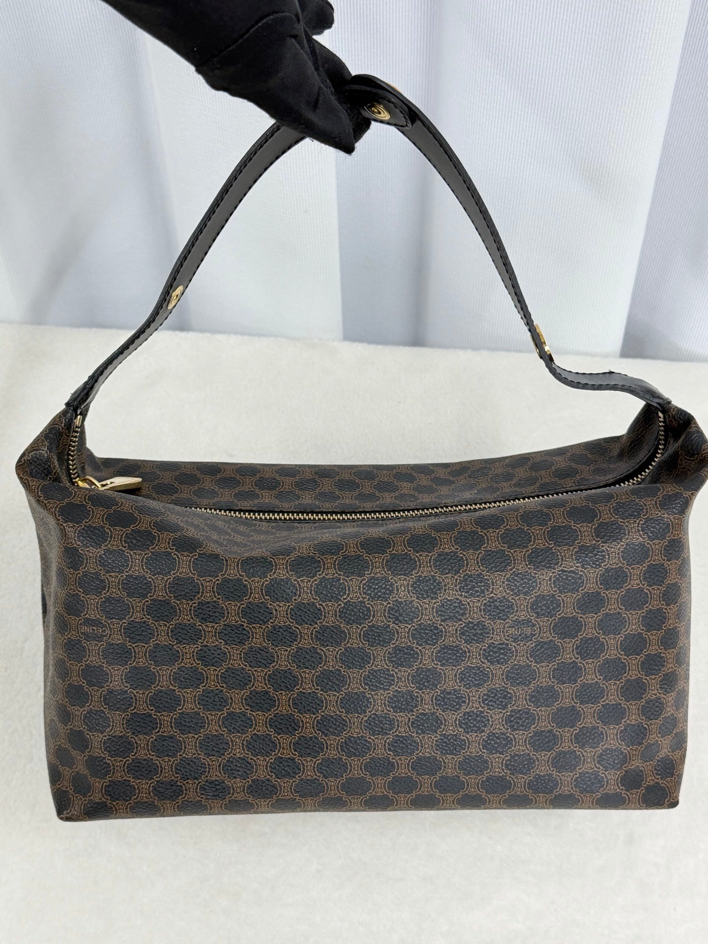 CELINE Macadam Vinyl Handbag