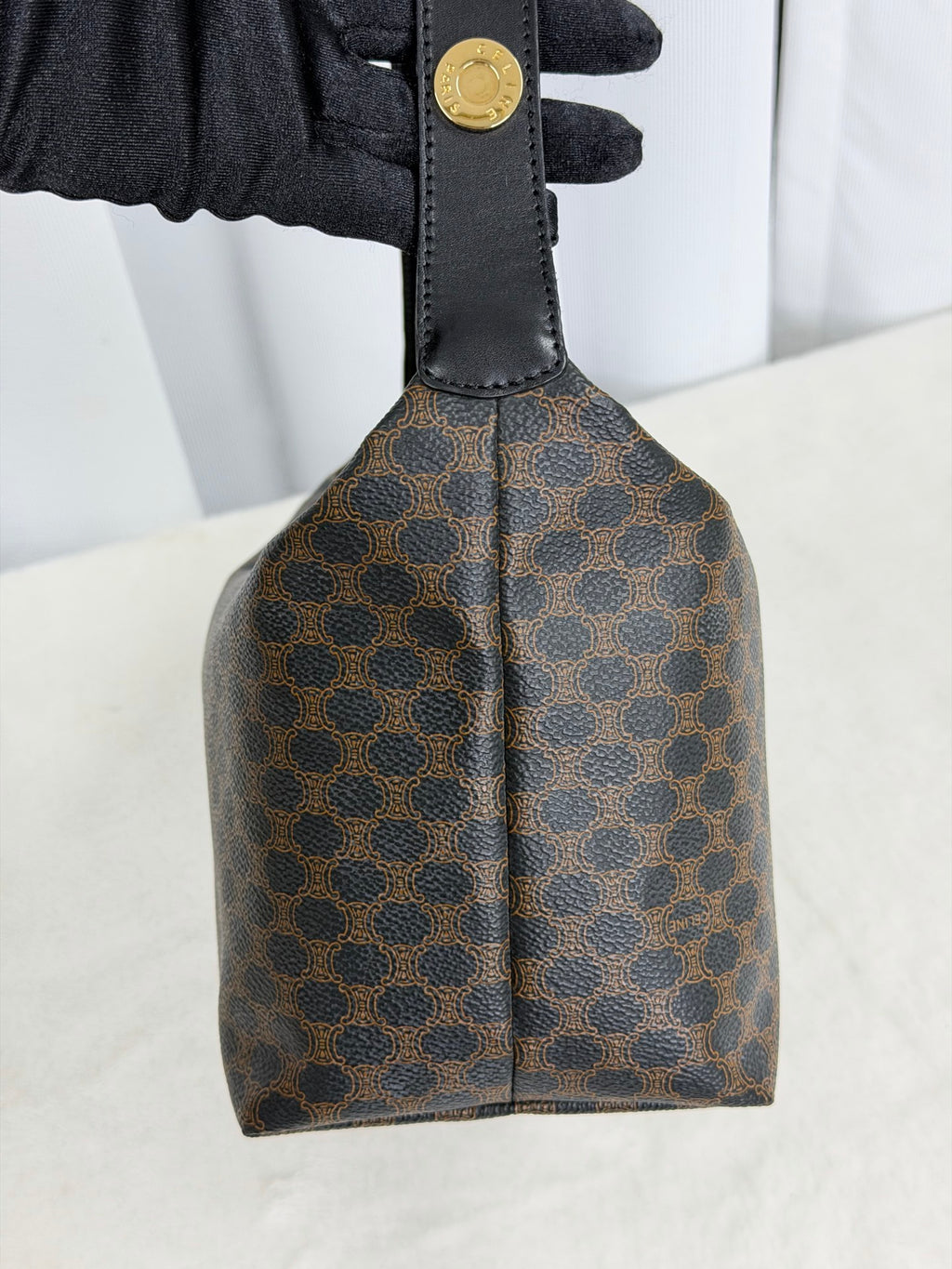 CELINE Macadam Vinyl Handbag