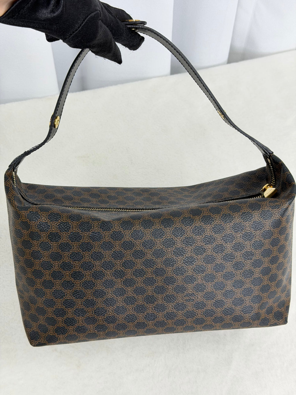 CELINE Macadam Vinyl Handbag
