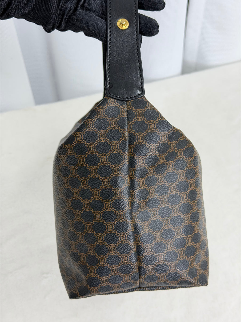 CELINE Macadam Vinyl Handbag