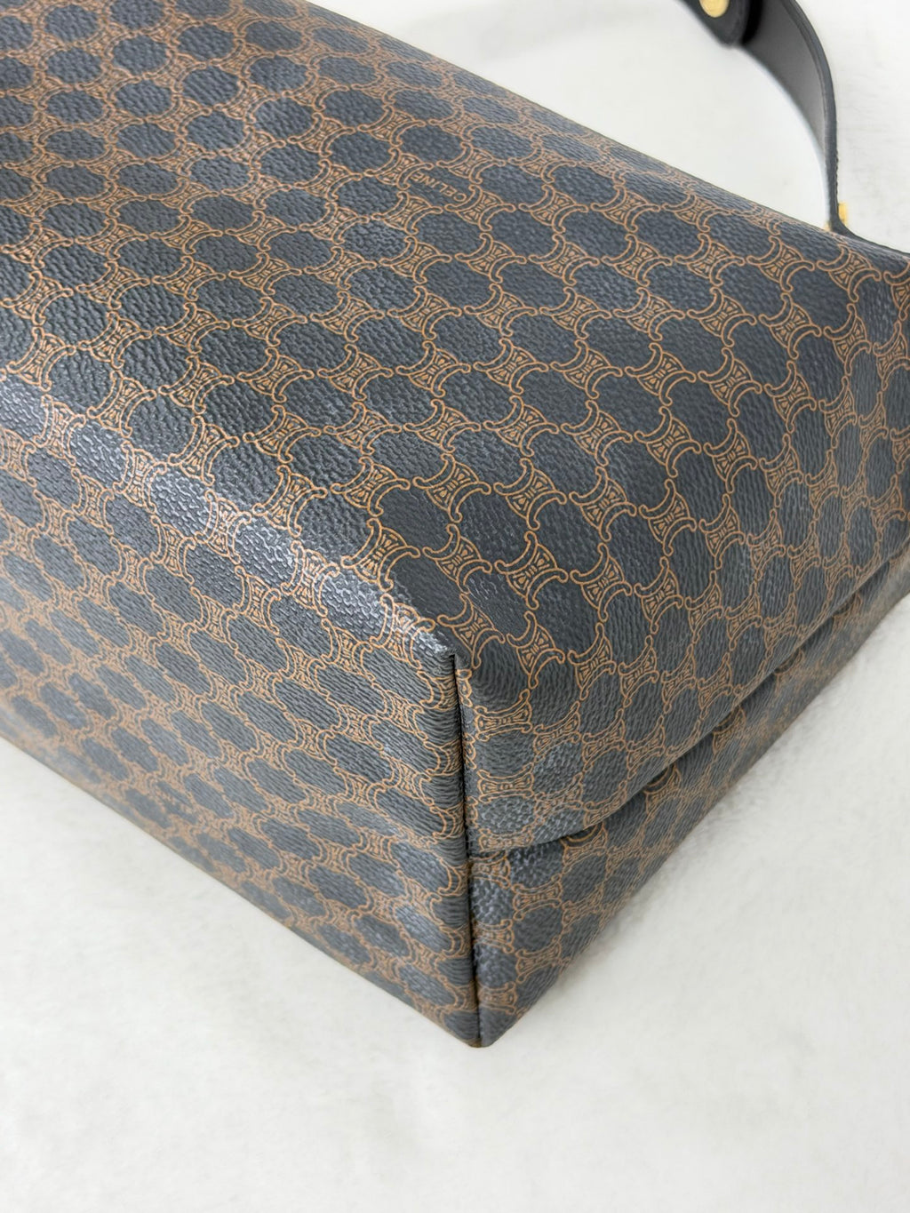 CELINE Macadam Vinyl Handbag