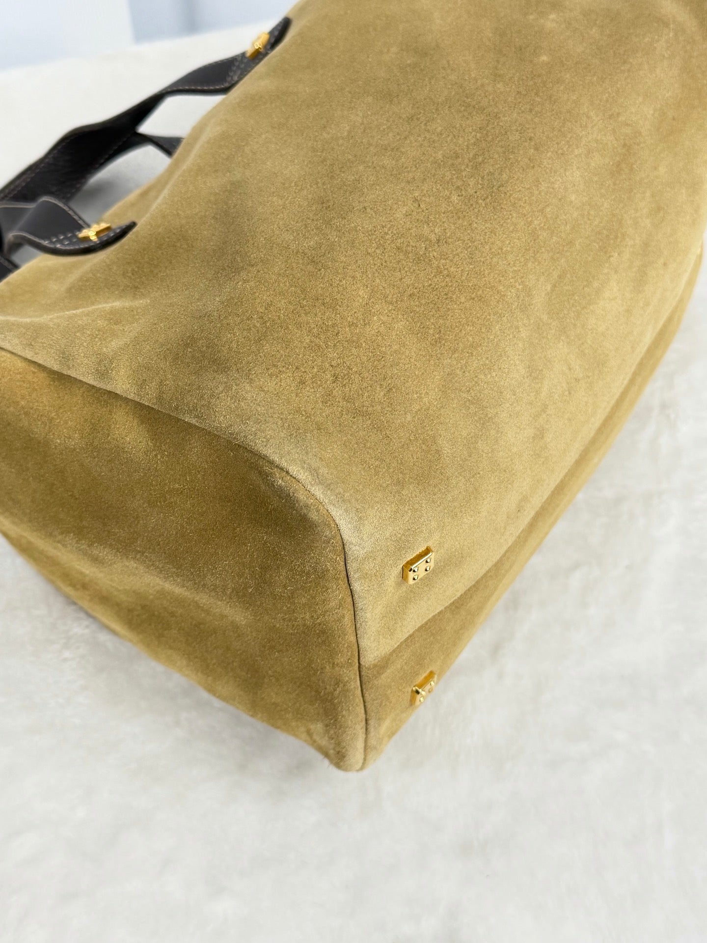 LOEWE Suede Boston Handbag