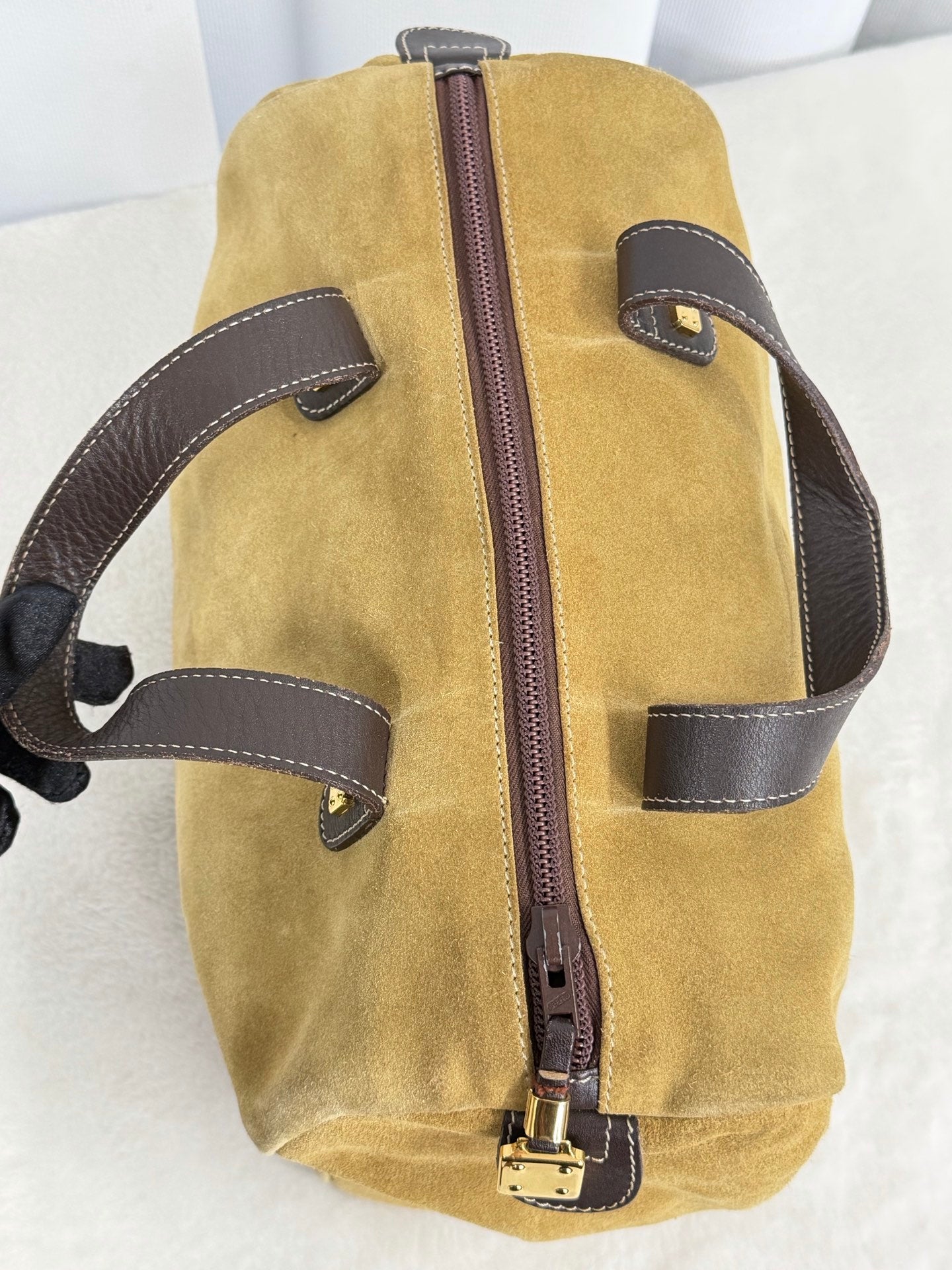 LOEWE Suede Boston Handbag