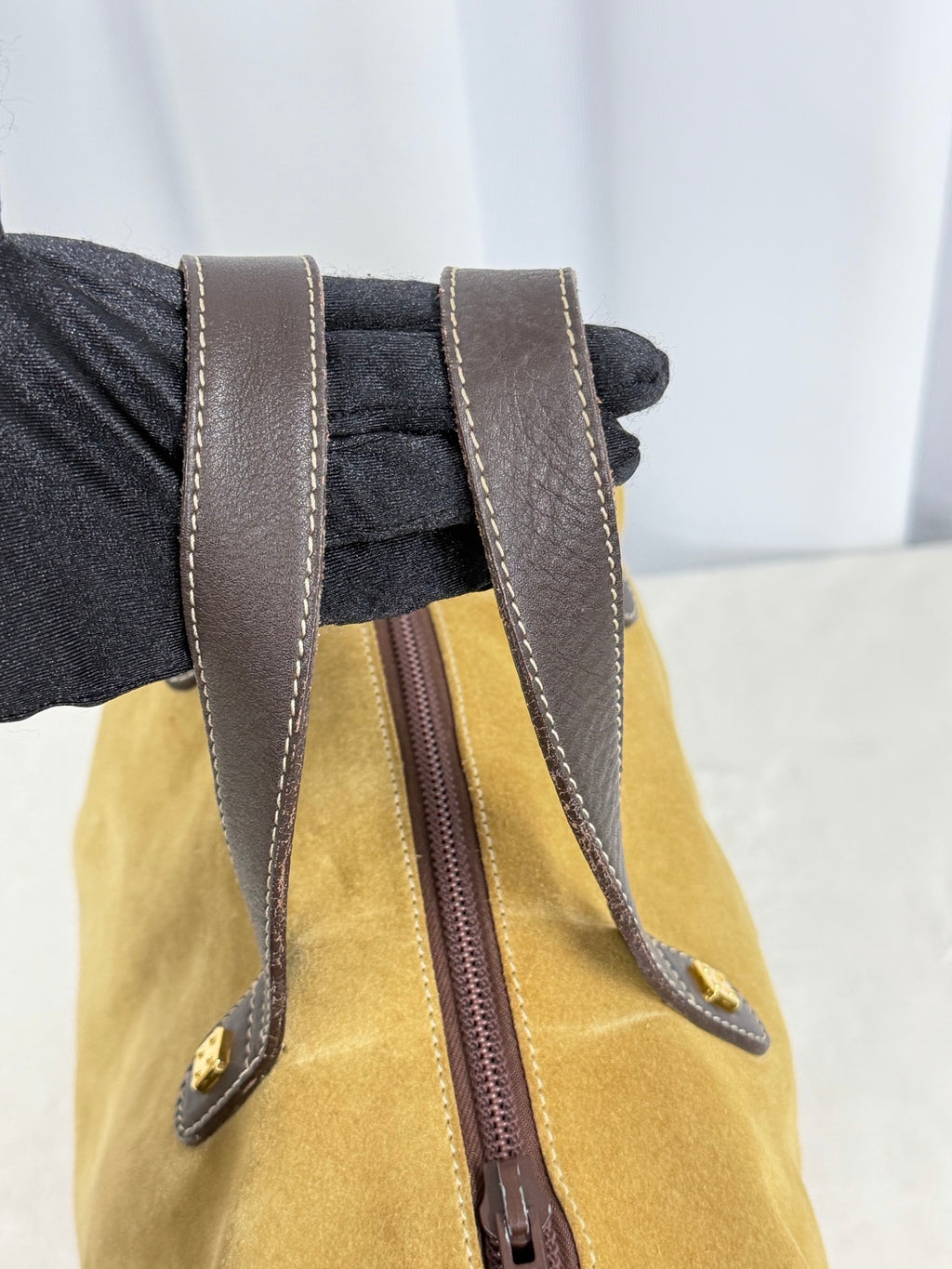 LOEWE Suede Boston Handbag