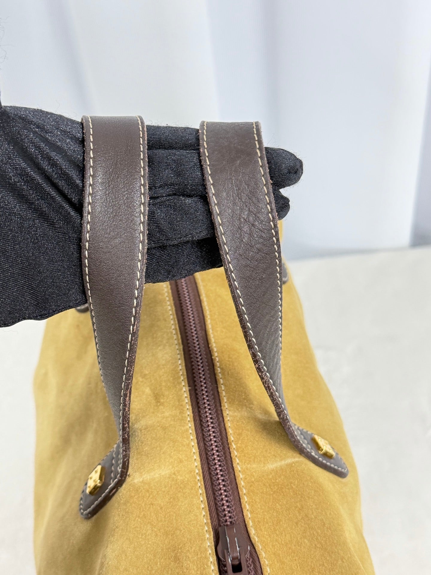 LOEWE Suede Boston Handbag