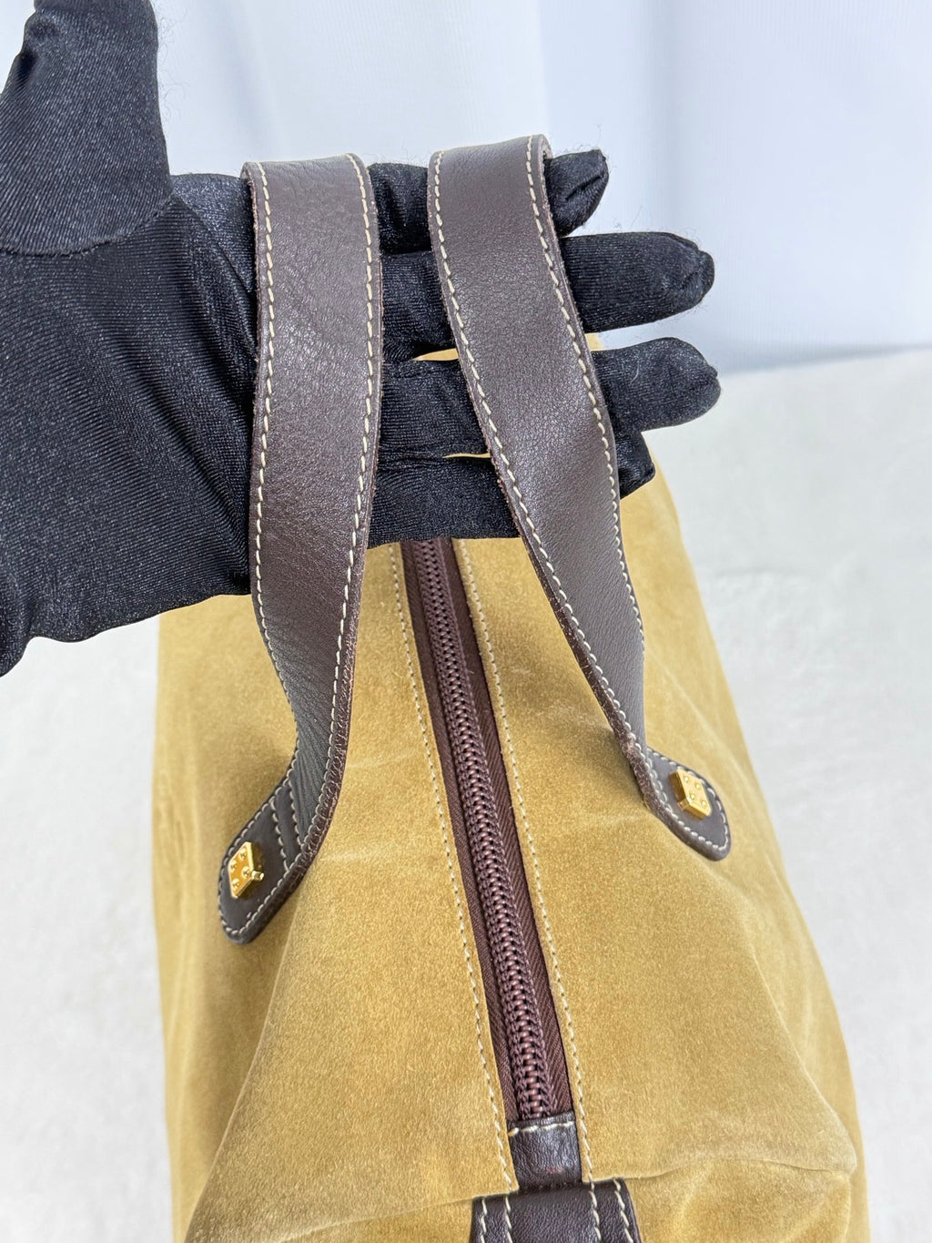 LOEWE Suede Boston Handbag