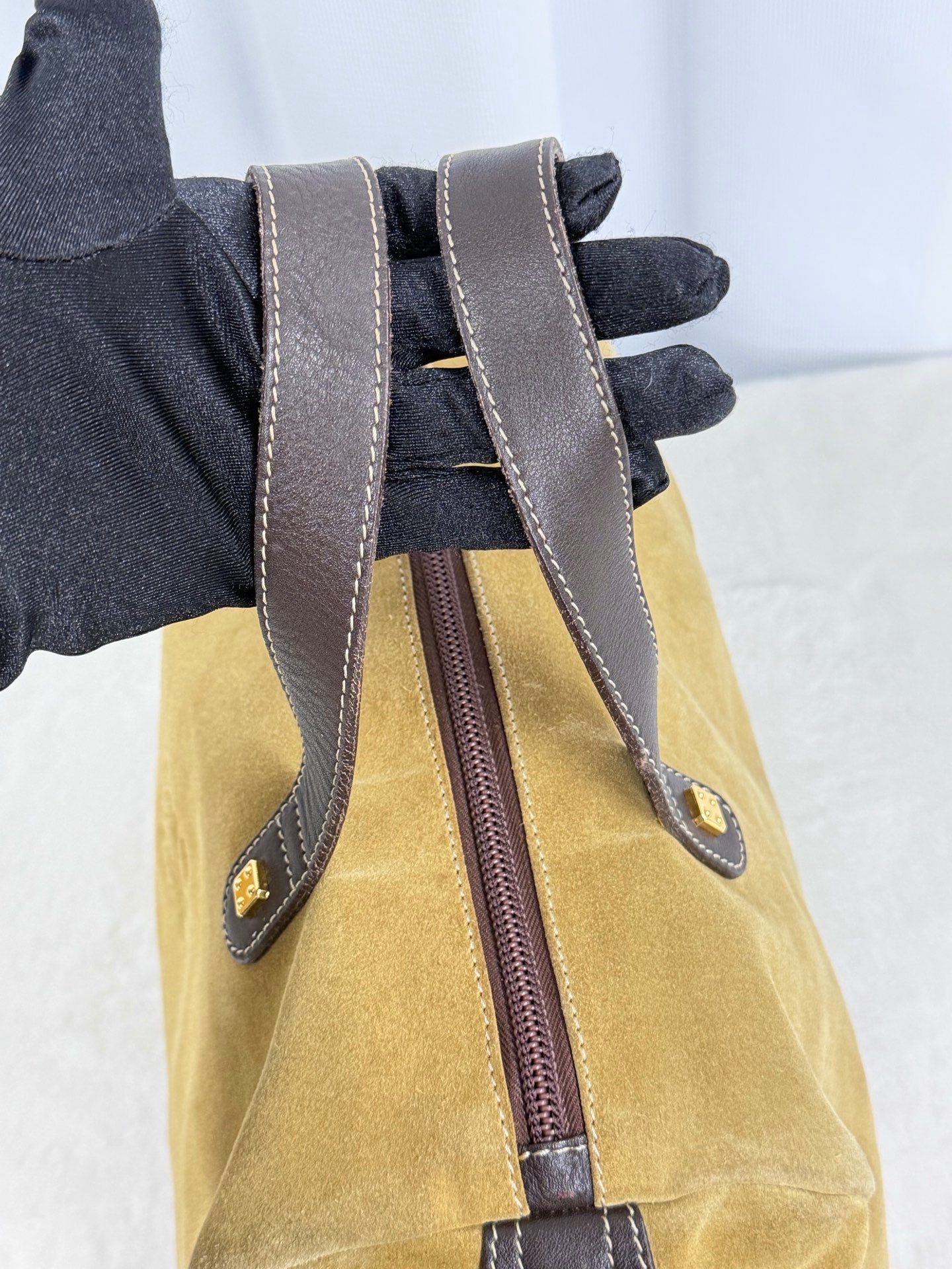 LOEWE Suede Boston Handbag