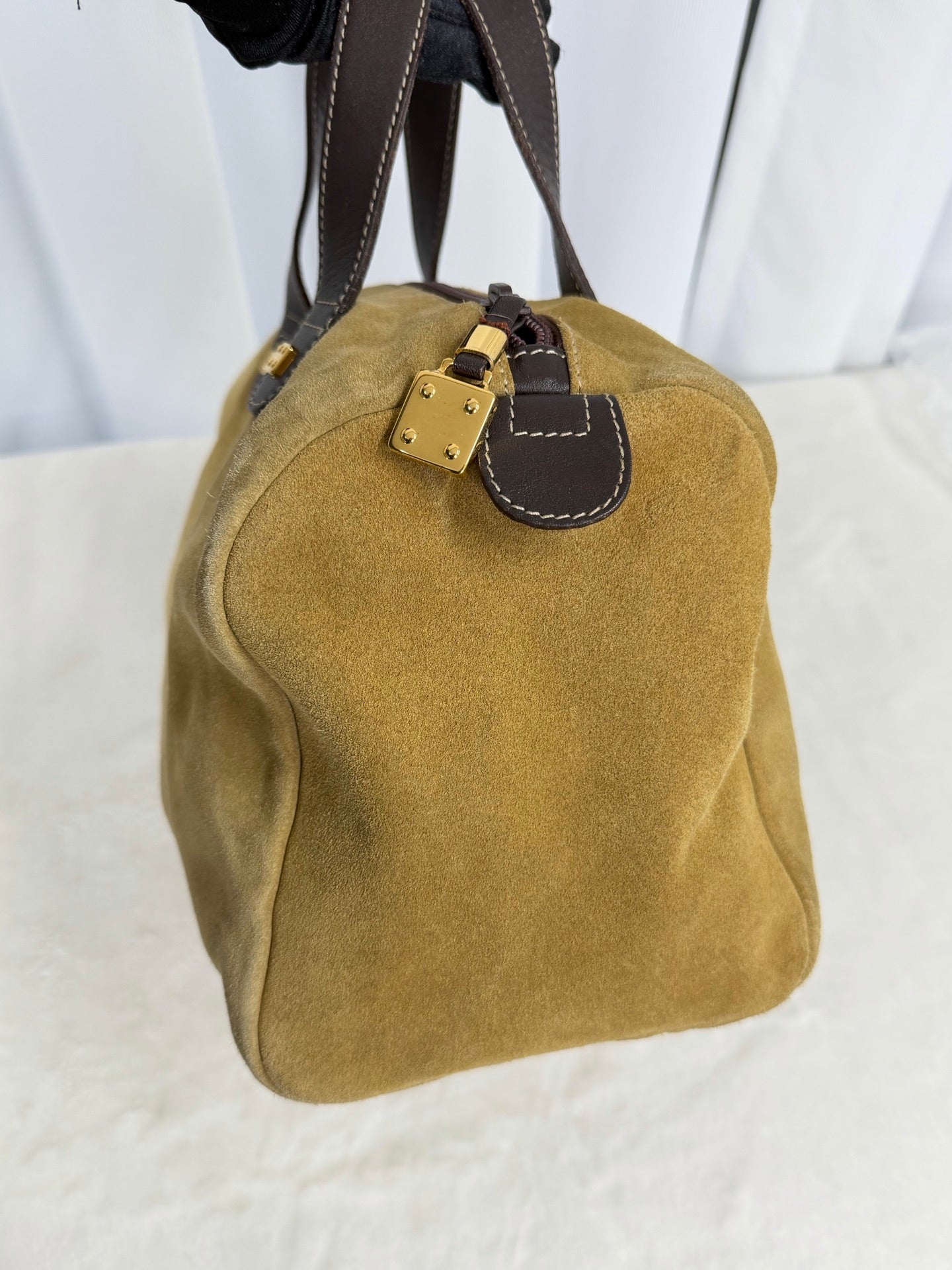LOEWE Suede Boston Handbag