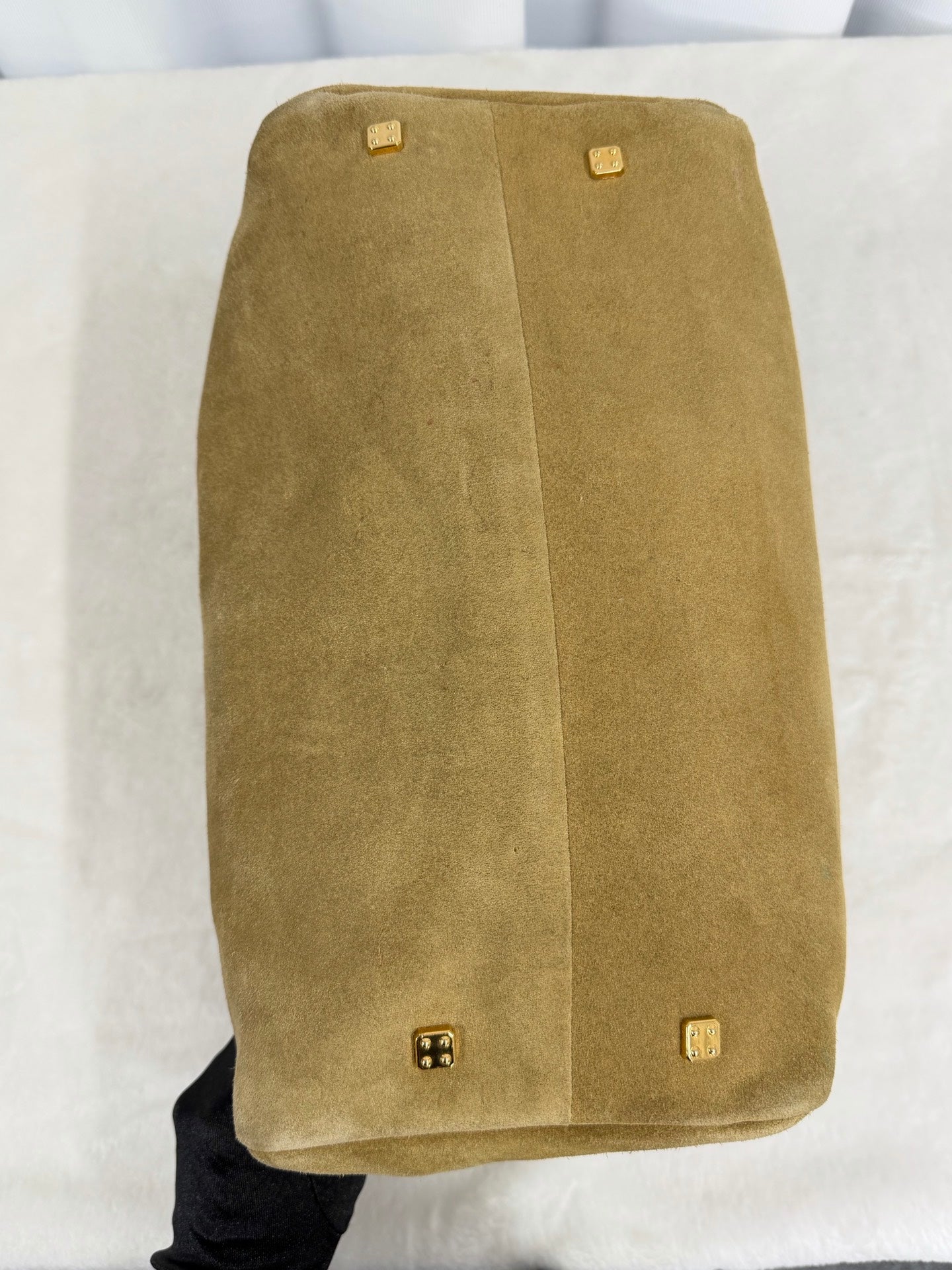 LOEWE Suede Boston Handbag