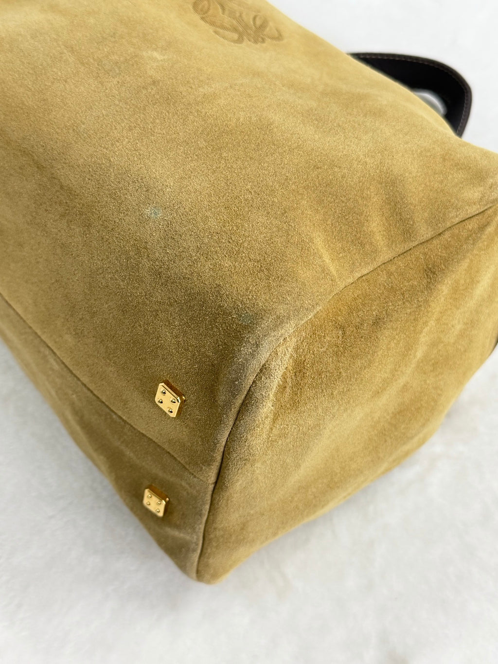 LOEWE Suede Boston Handbag