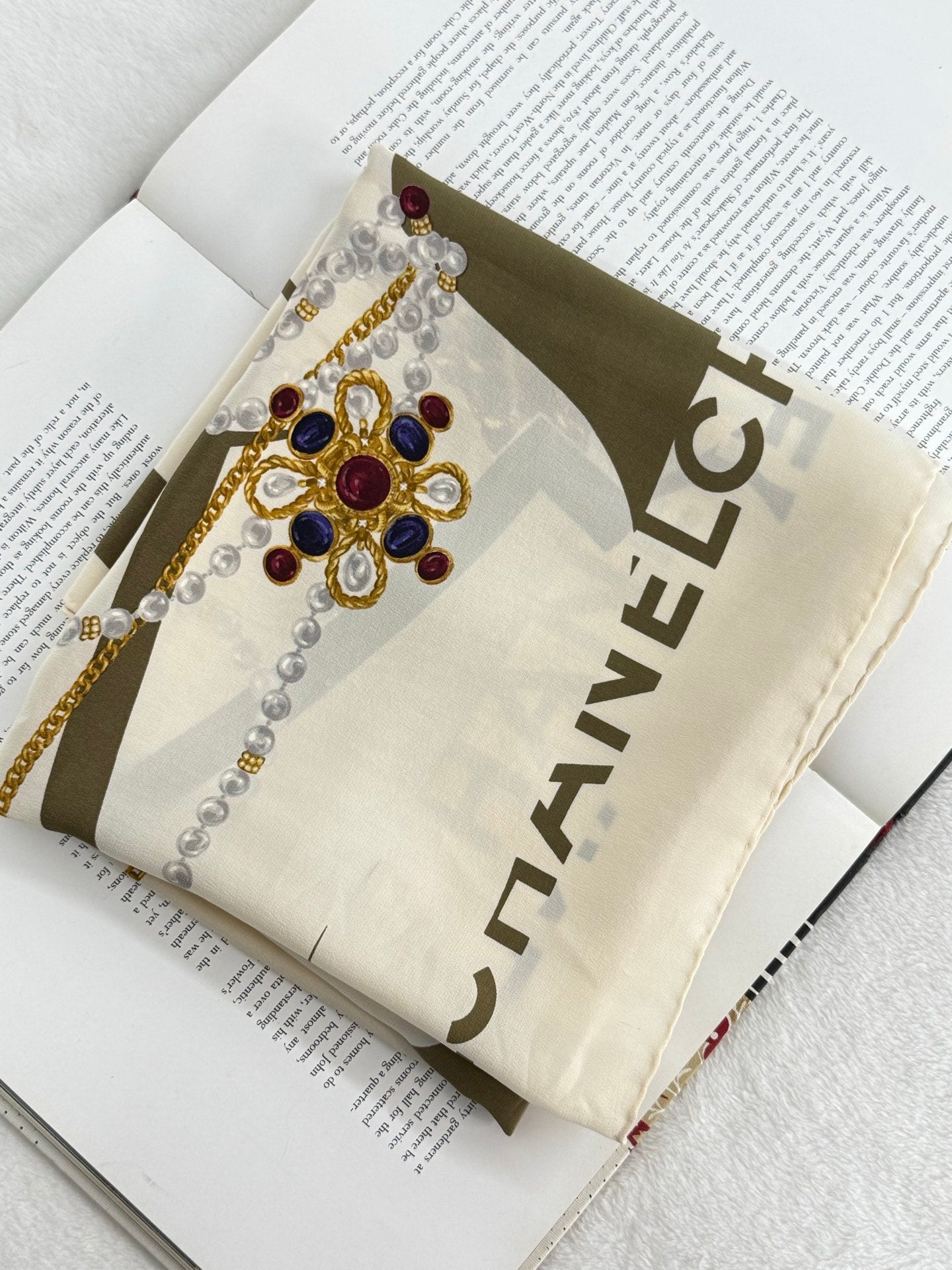 CHANEL Silk Scarf "Miss Coco"