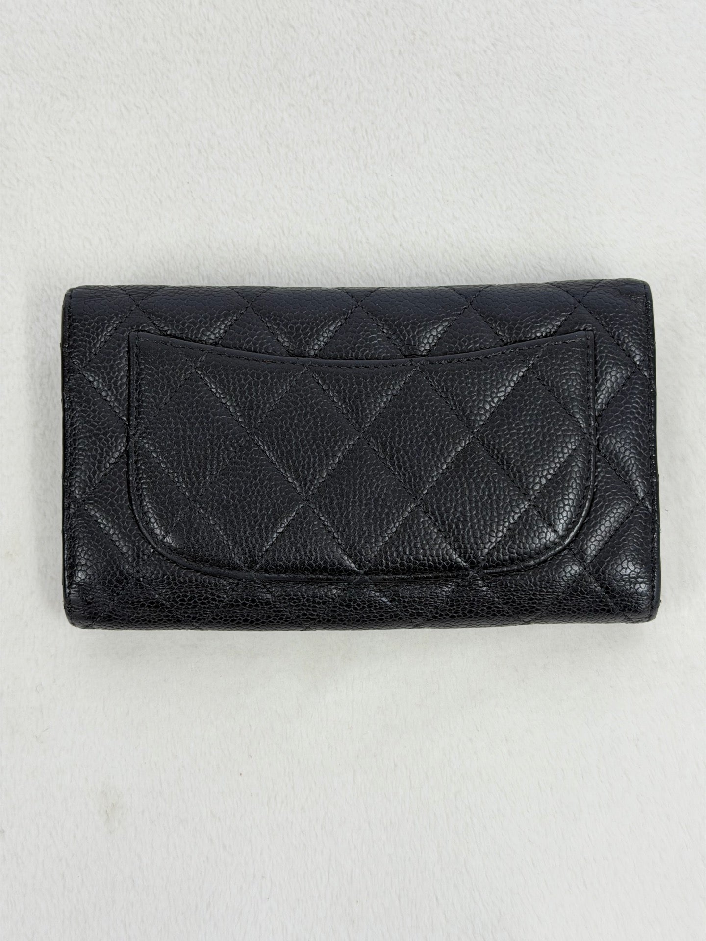 CHANEL Cavier Stitches Trifold Wallet