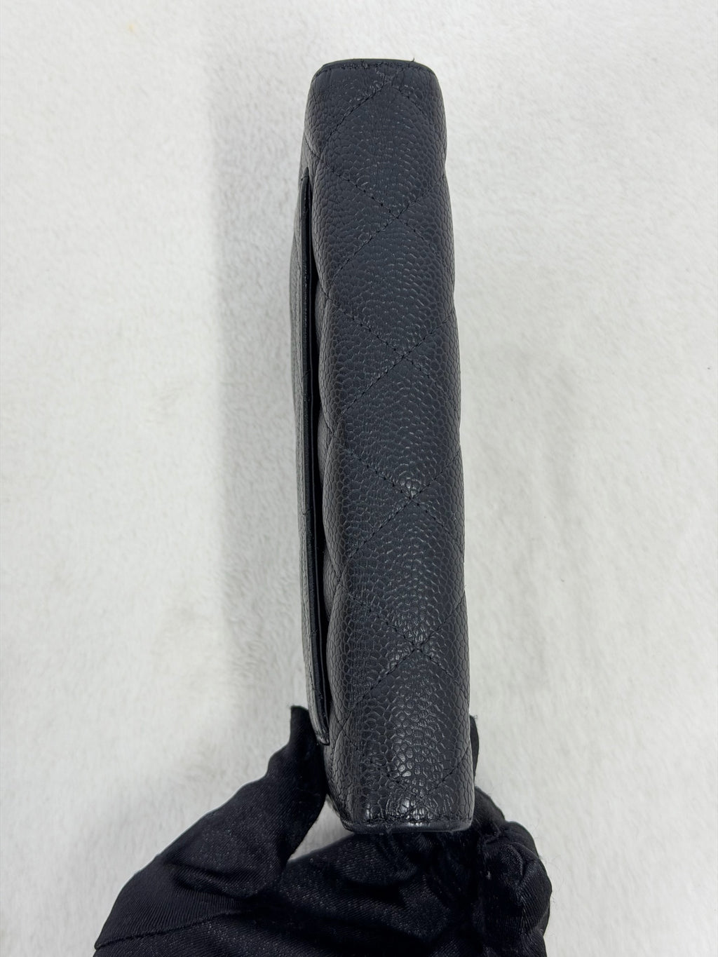 CHANEL Cavier Stitches Trifold Wallet