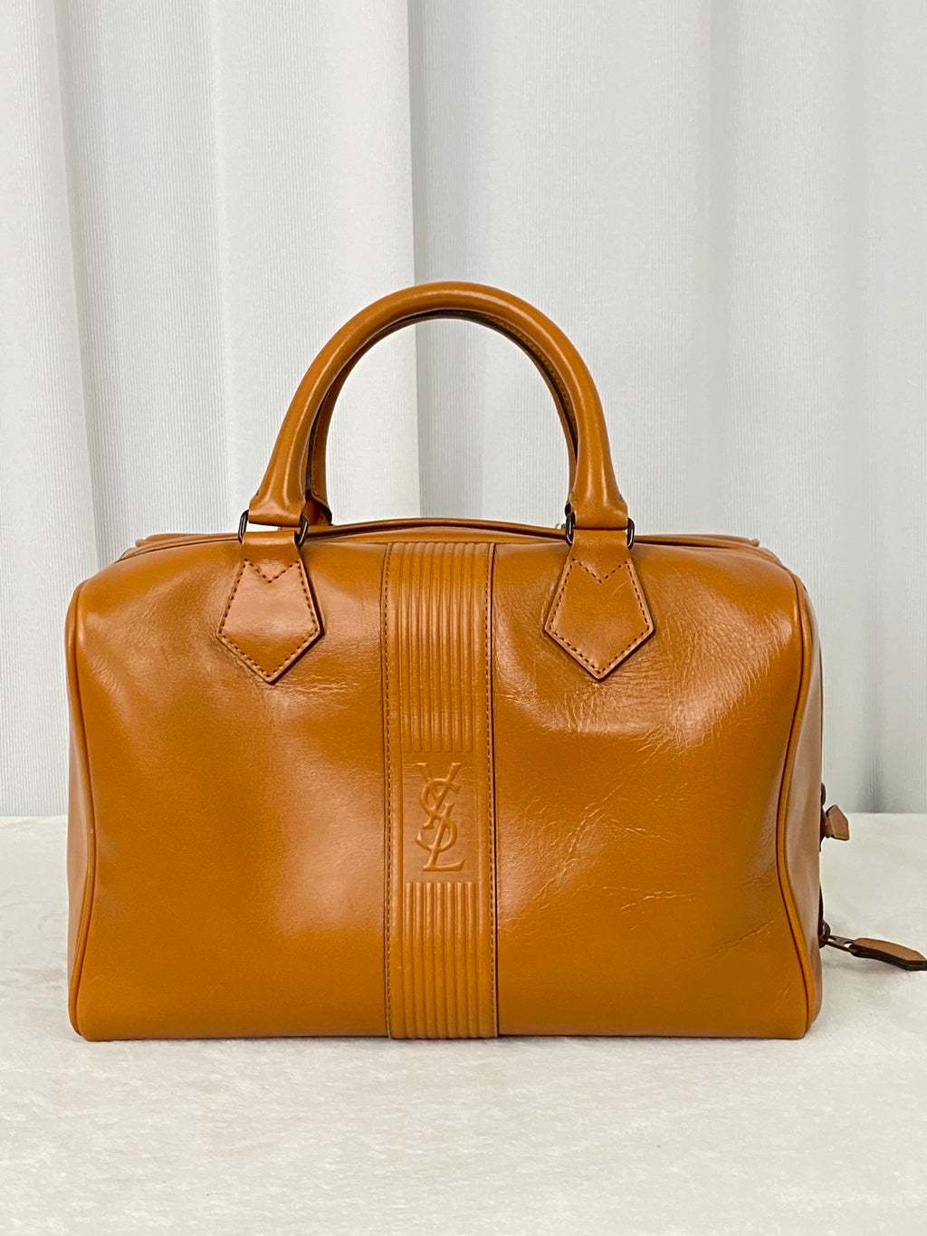 Yve Saint Luarent Boston Leather  Handbag