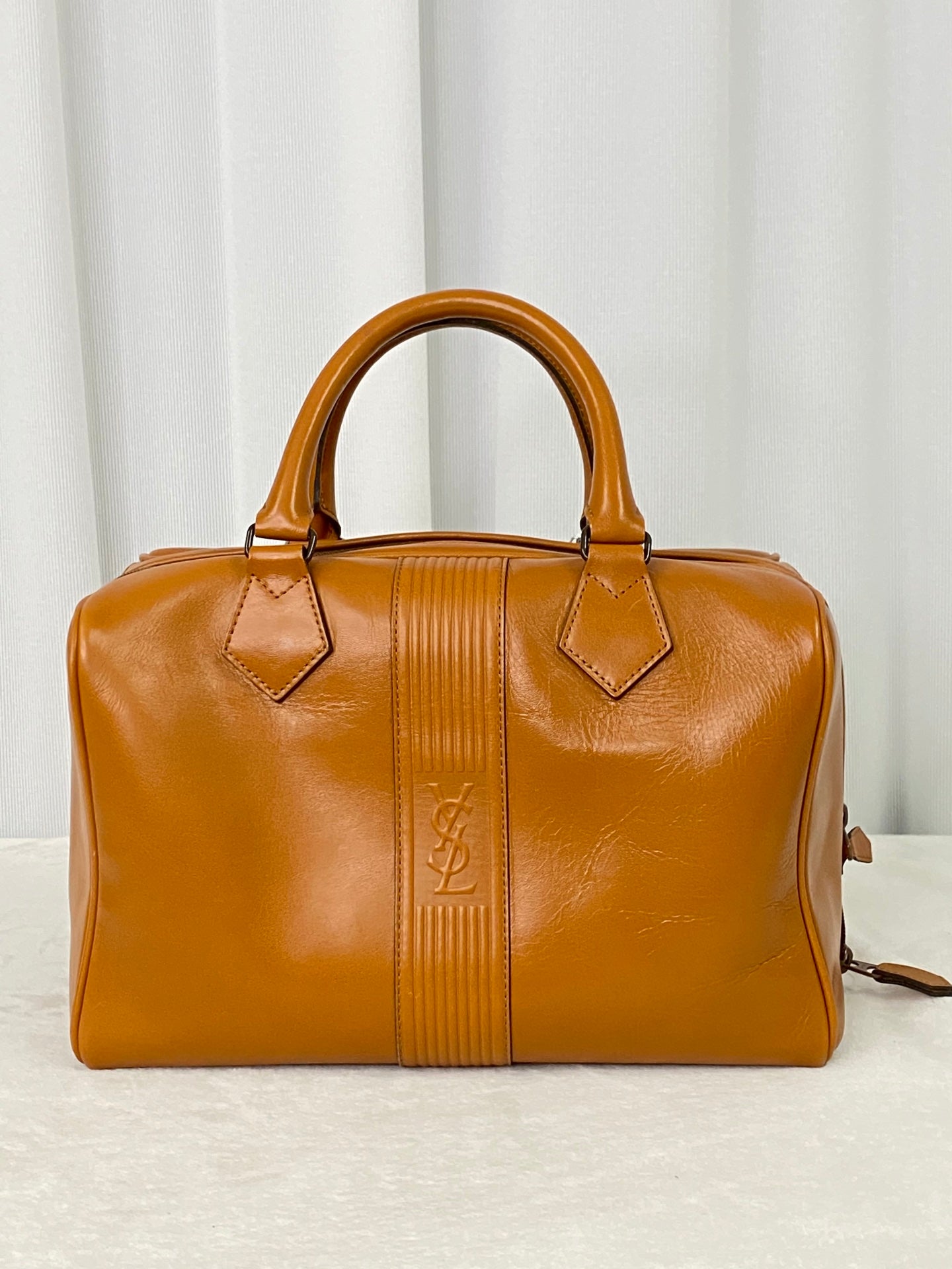Yve Saint Luarent Boston Leather  Handbag