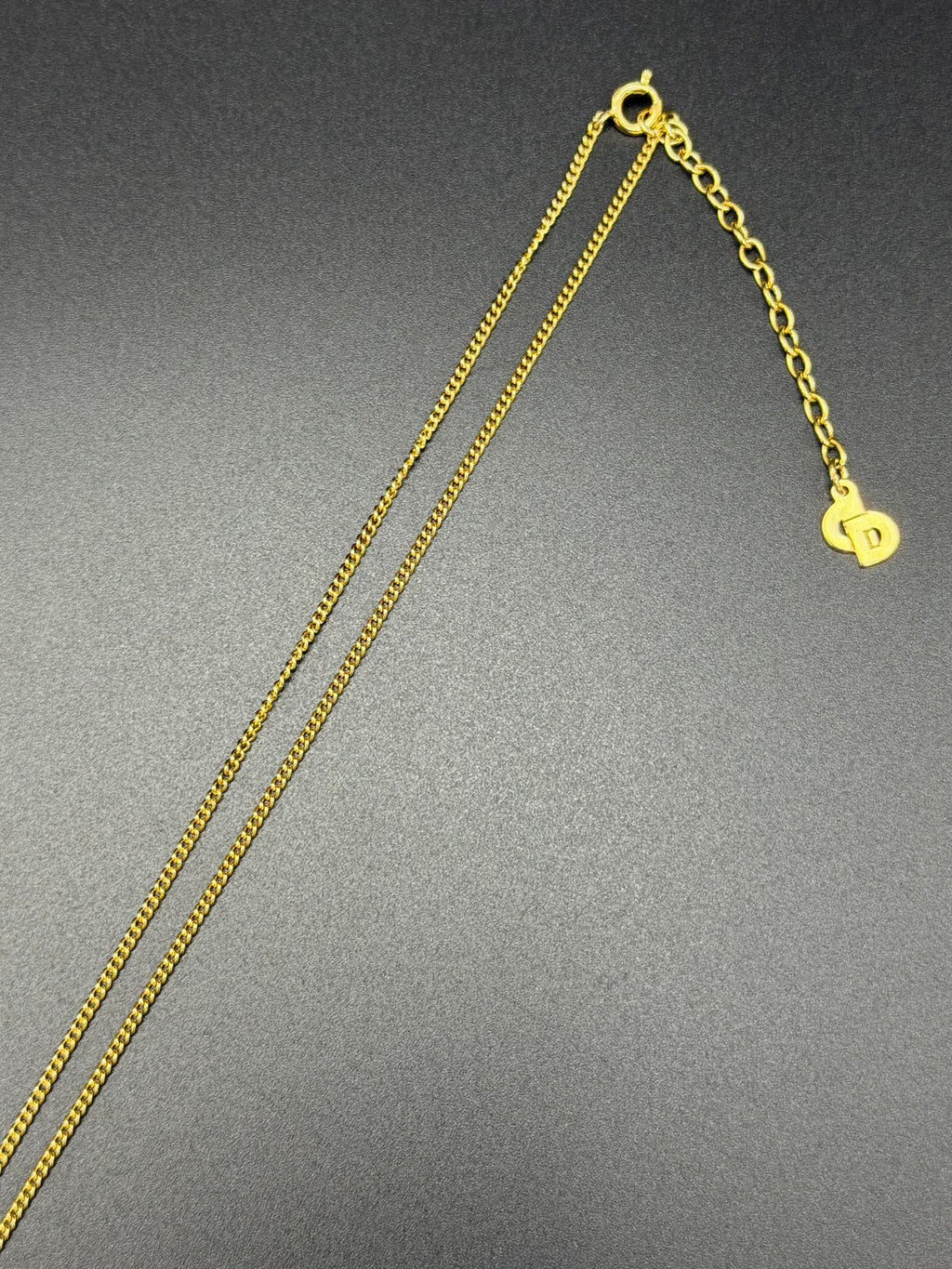 CHRISTIAN DIOR Rheinstone Hexagon CD Logo  Necklace