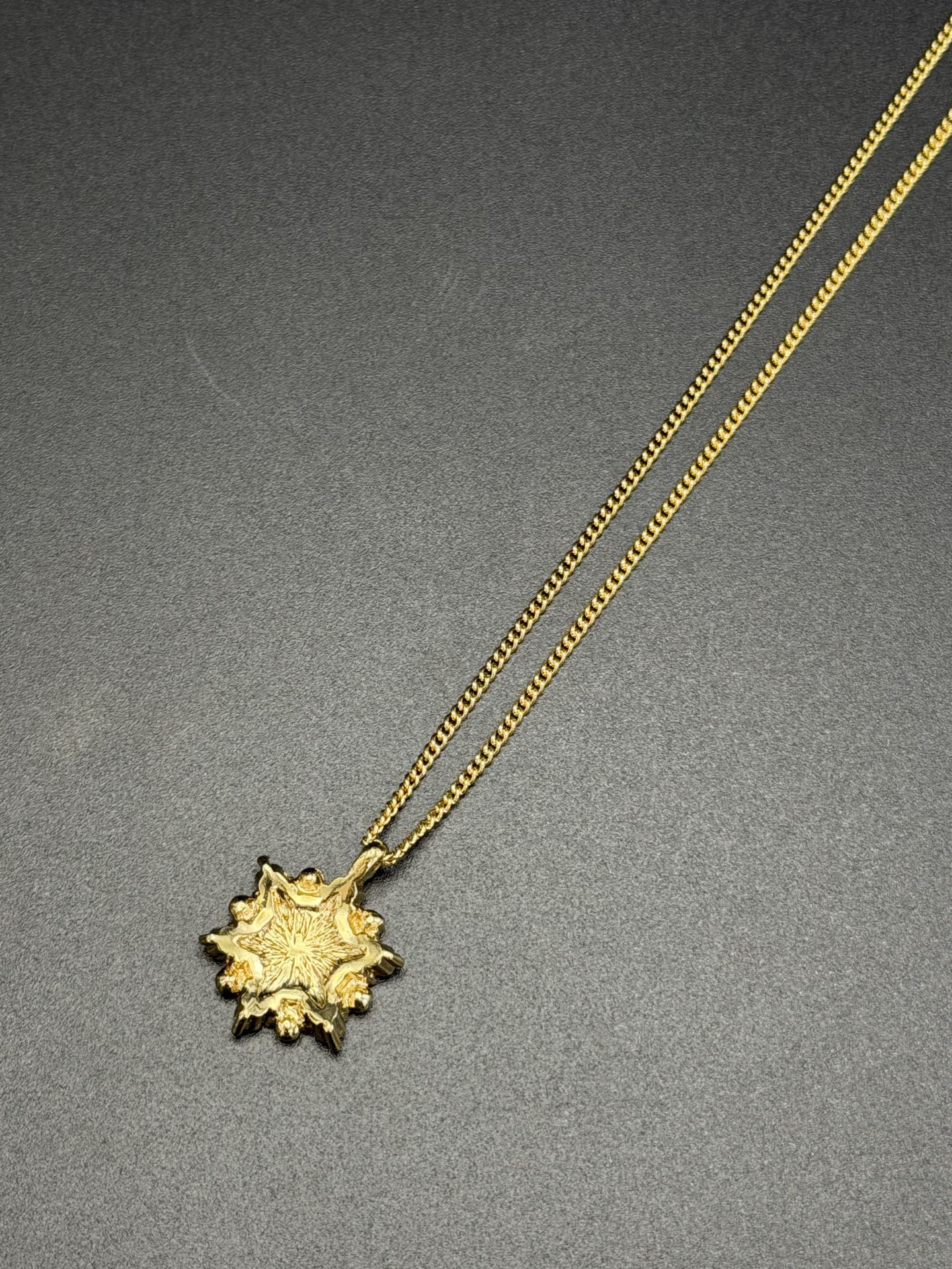 CHRISTIAN DIOR Rheinstone Hexagon CD Logo  Necklace