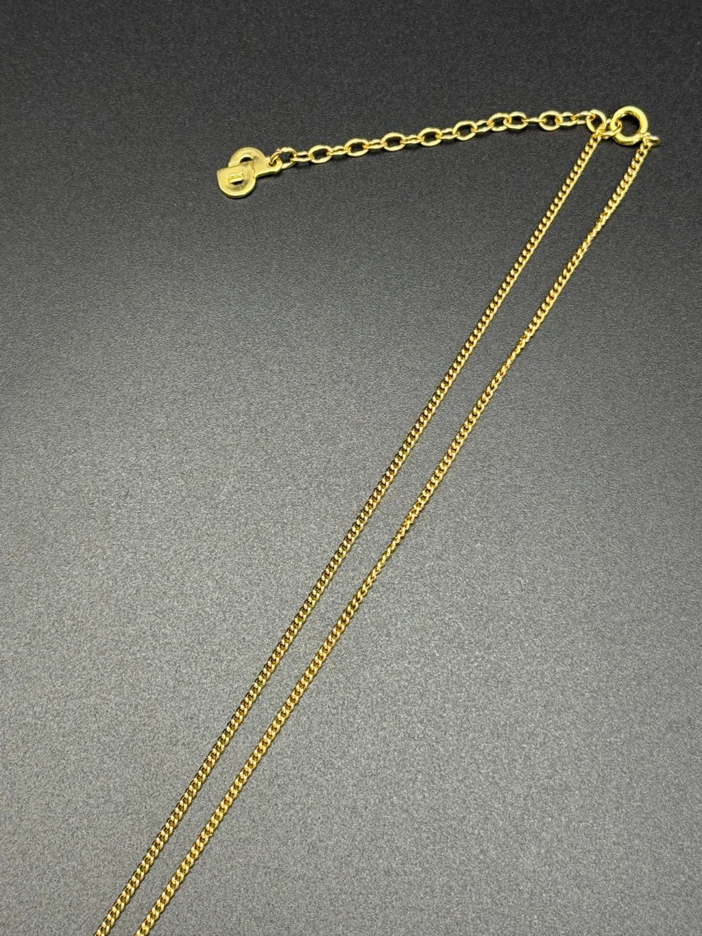 CHRISTIAN DIOR Rheinstone Hexagon CD Logo  Necklace