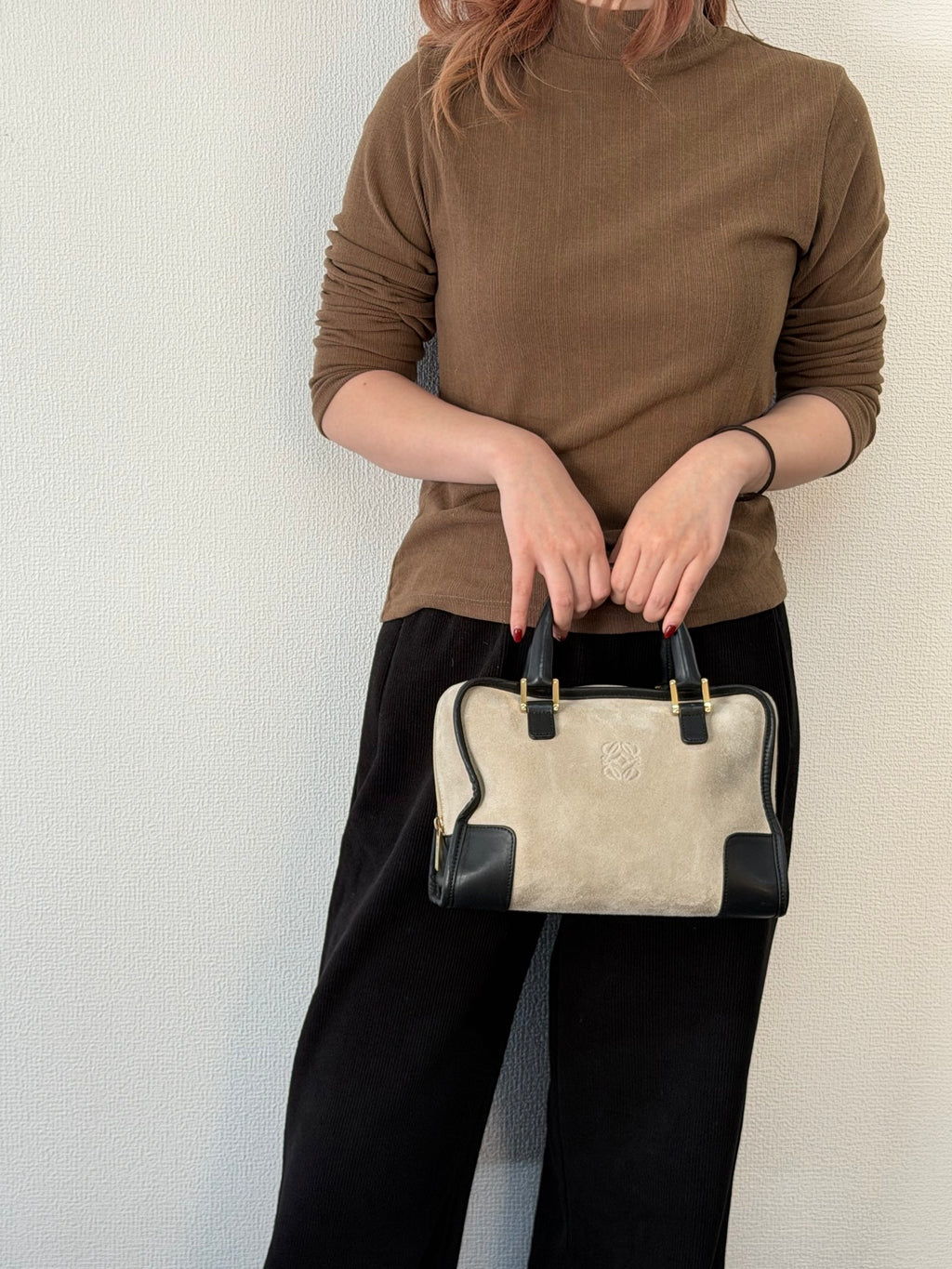 LOEWE Suede Amazona Handbag (S)