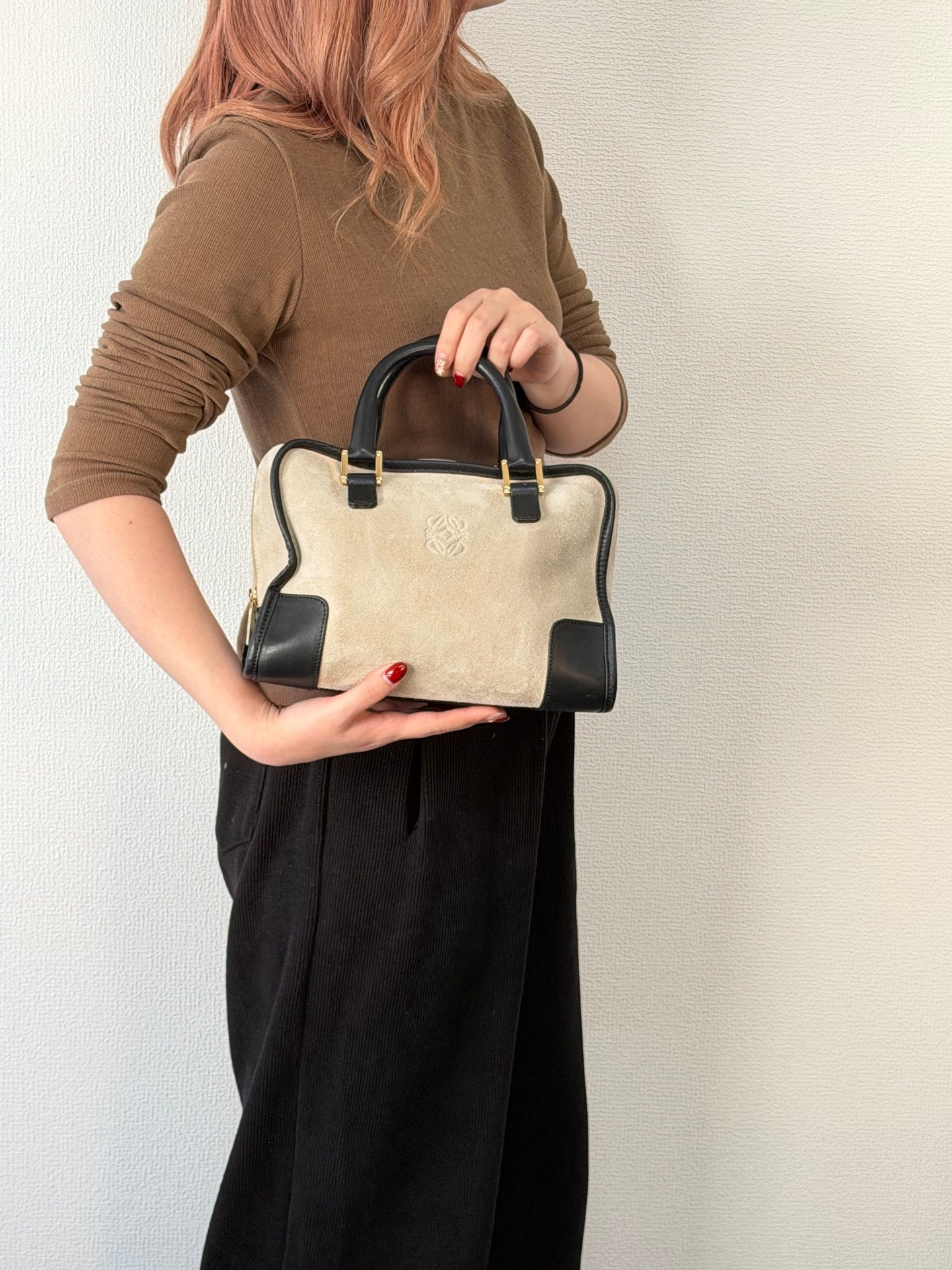 LOEWE Suede Amazona Handbag (S)