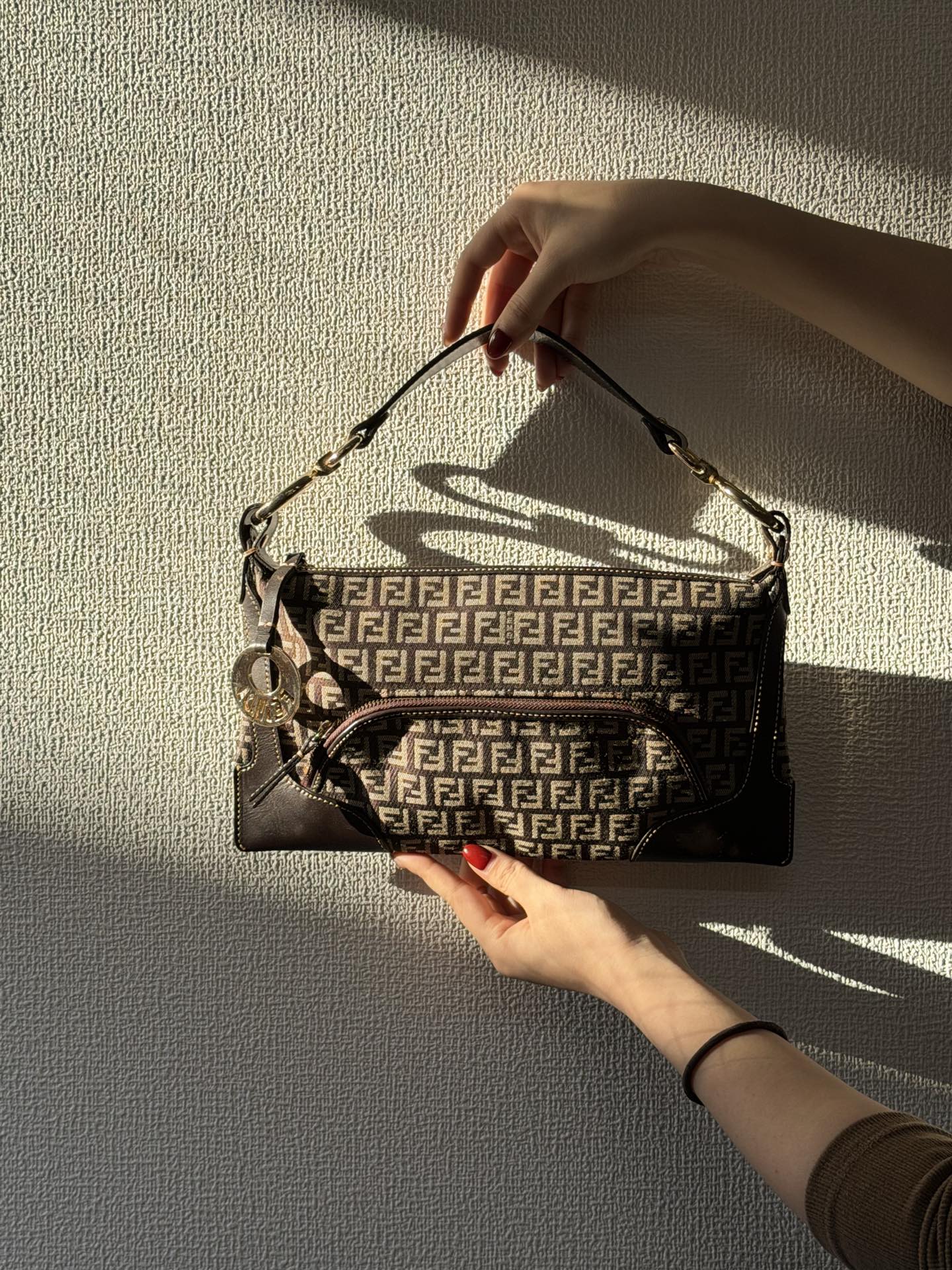FENDI Zucchino Hobo Handbag
