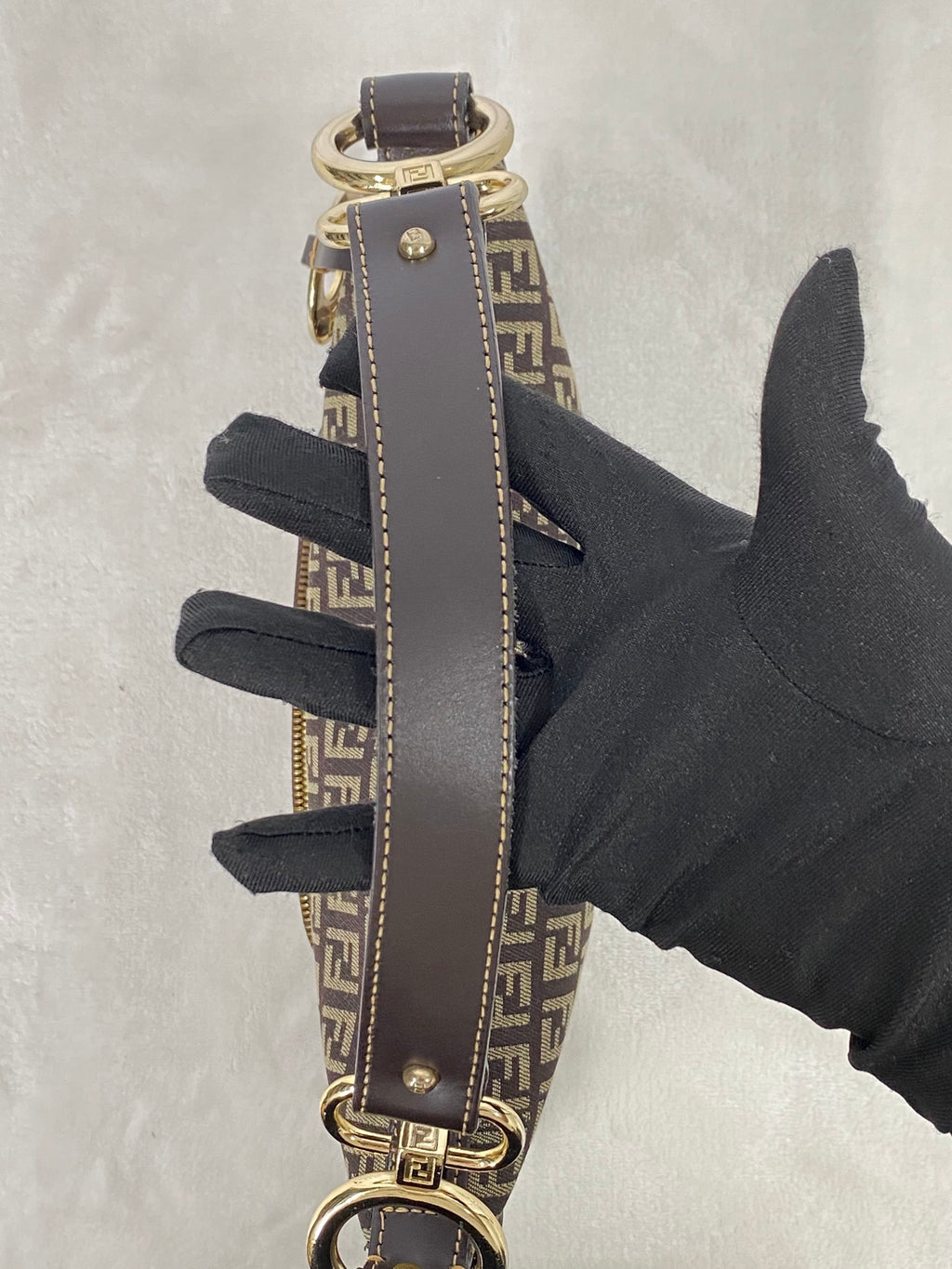 FENDI Zucchino Hobo Handbag