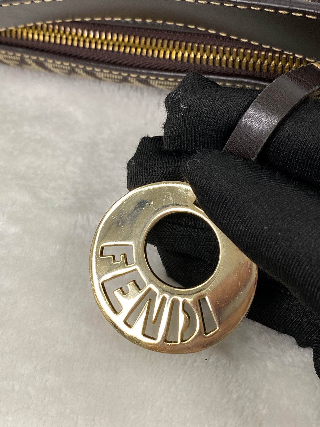 FENDI Zucchino Hobo Handbag