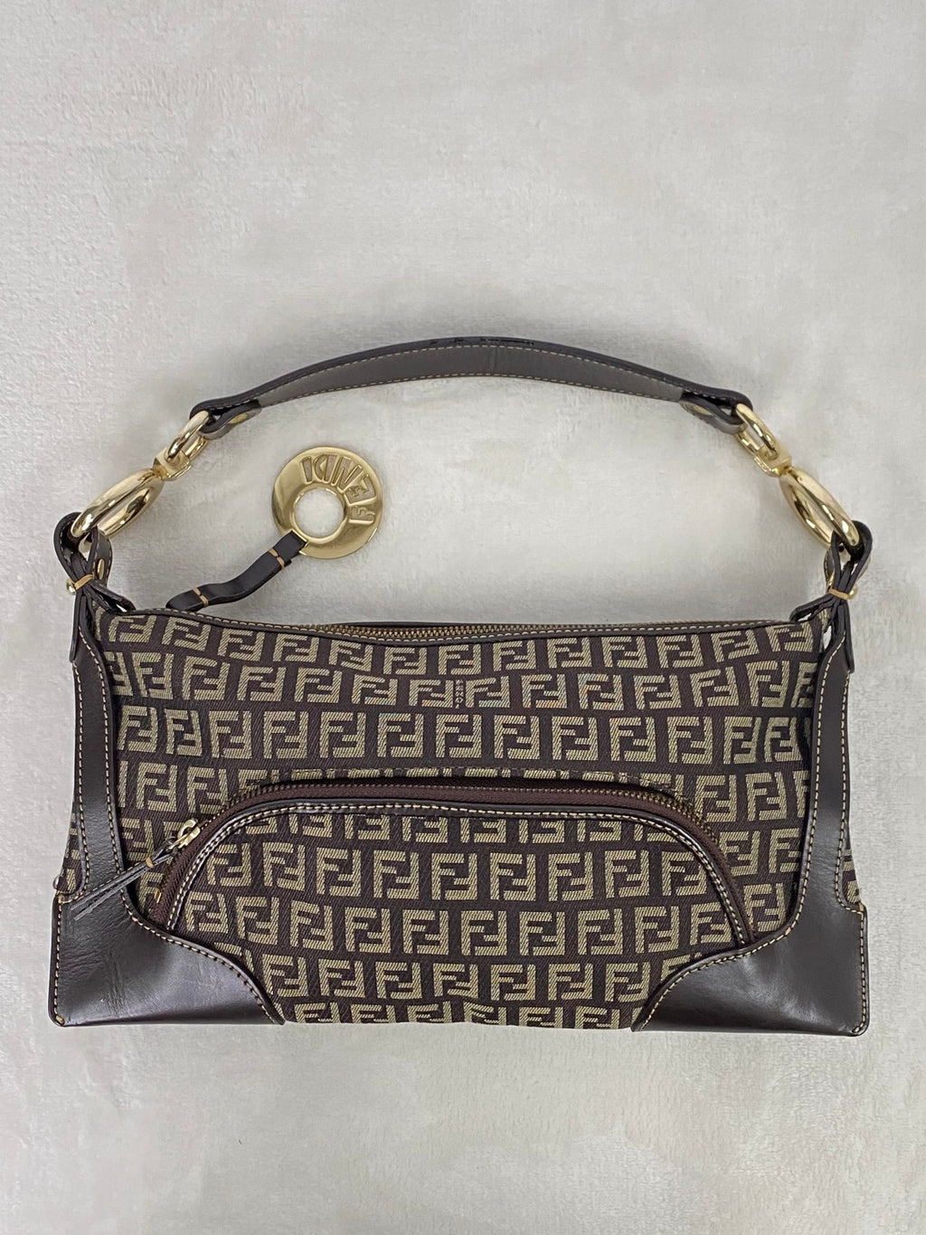 FENDI Zucchino Hobo Handbag