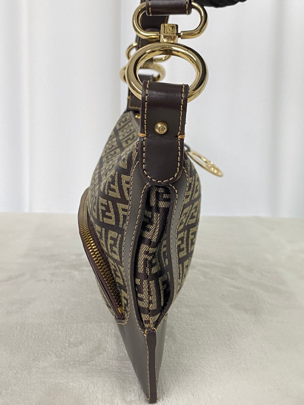 FENDI Zucchino Hobo Handbag