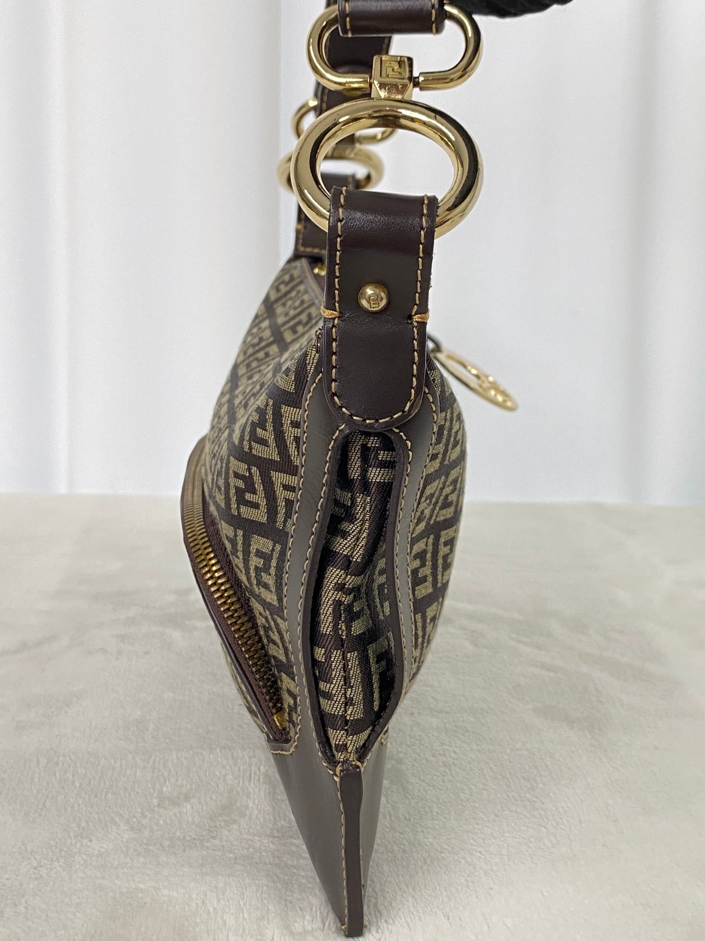 FENDI Zucchino Hobo Handbag