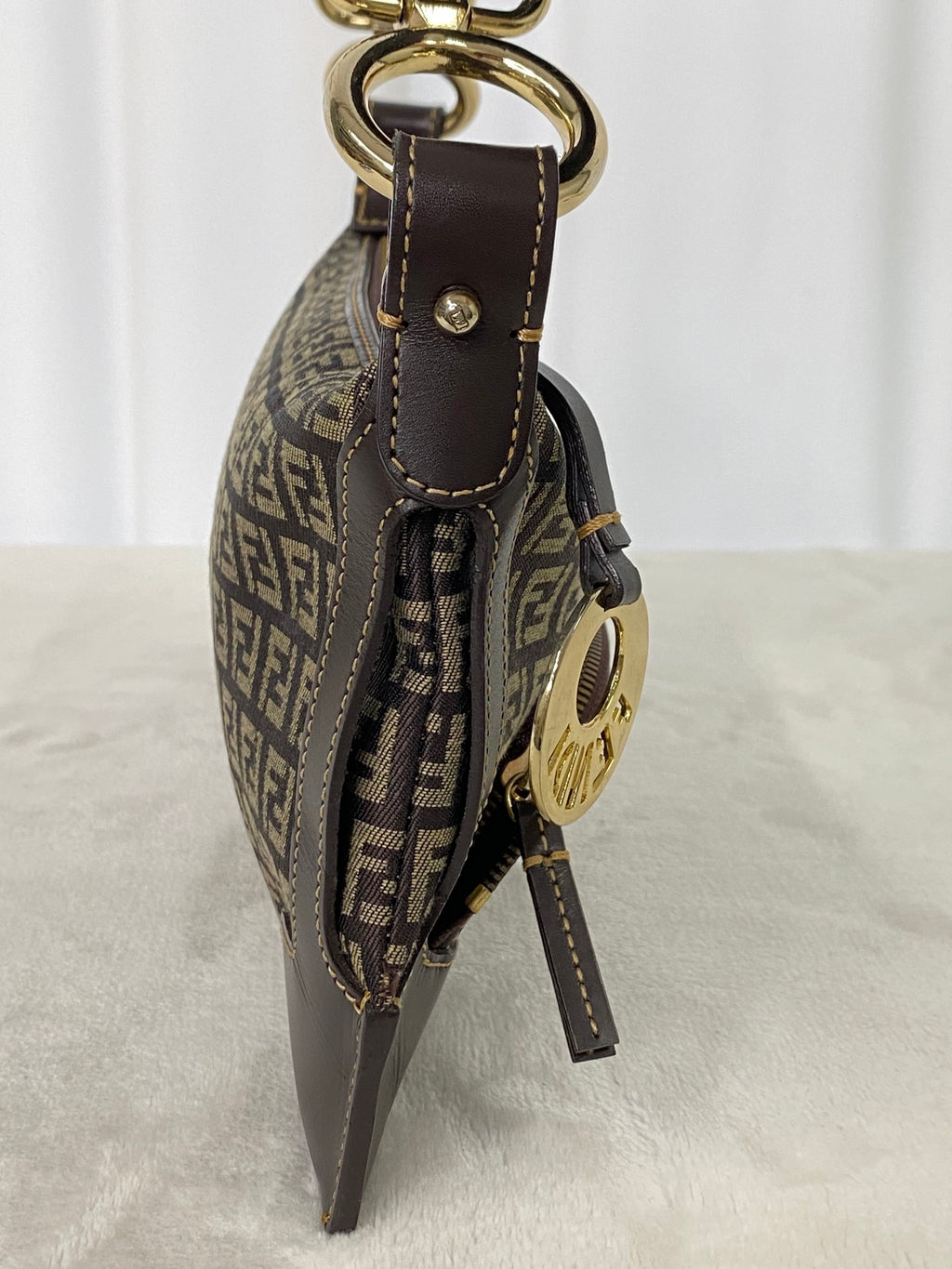 FENDI Zucchino Hobo Handbag