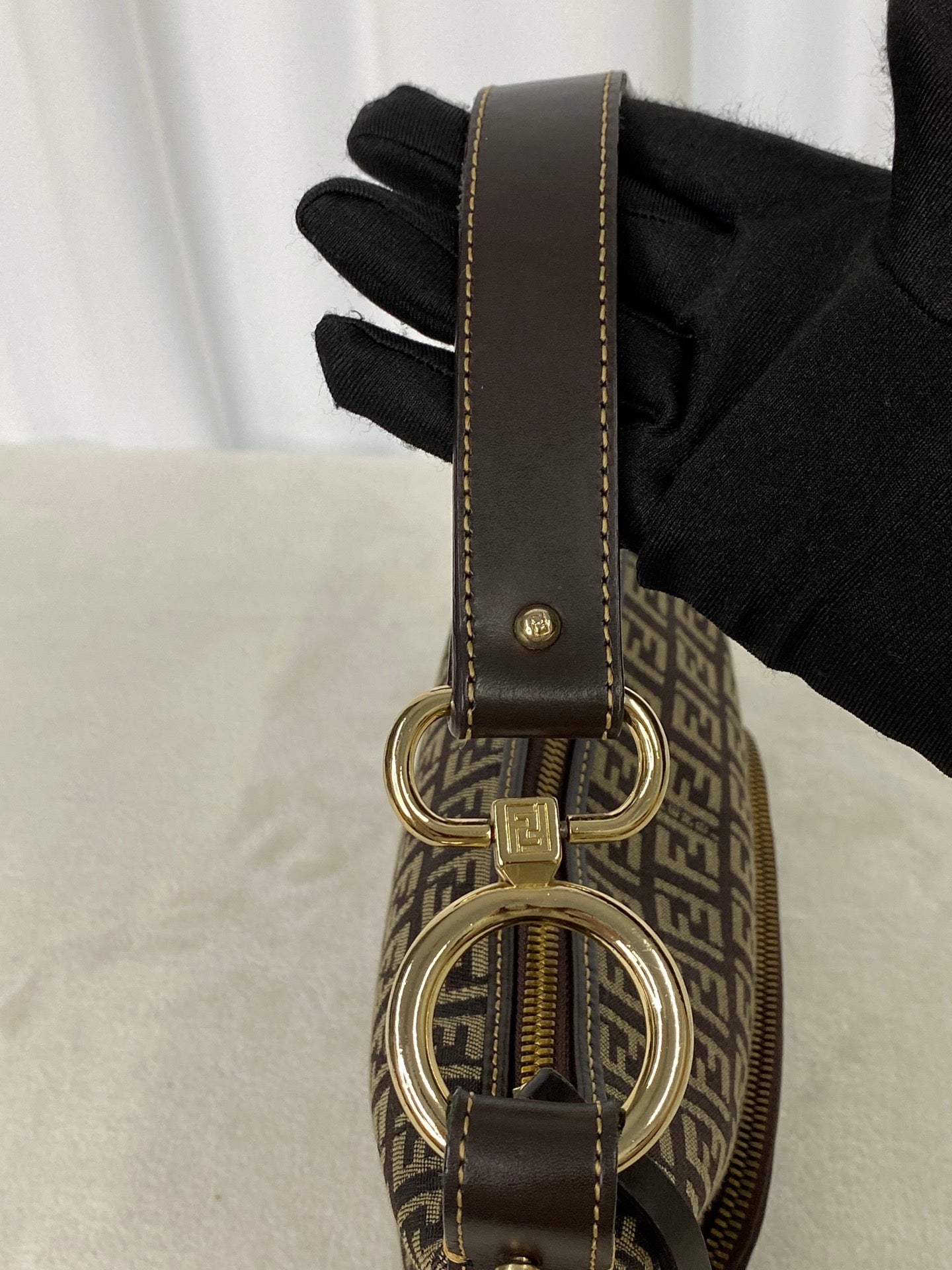 FENDI Zucchino Hobo Handbag