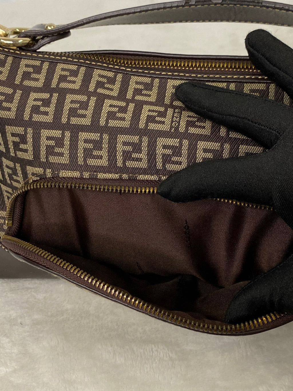 FENDI Zucchino Hobo Handbag