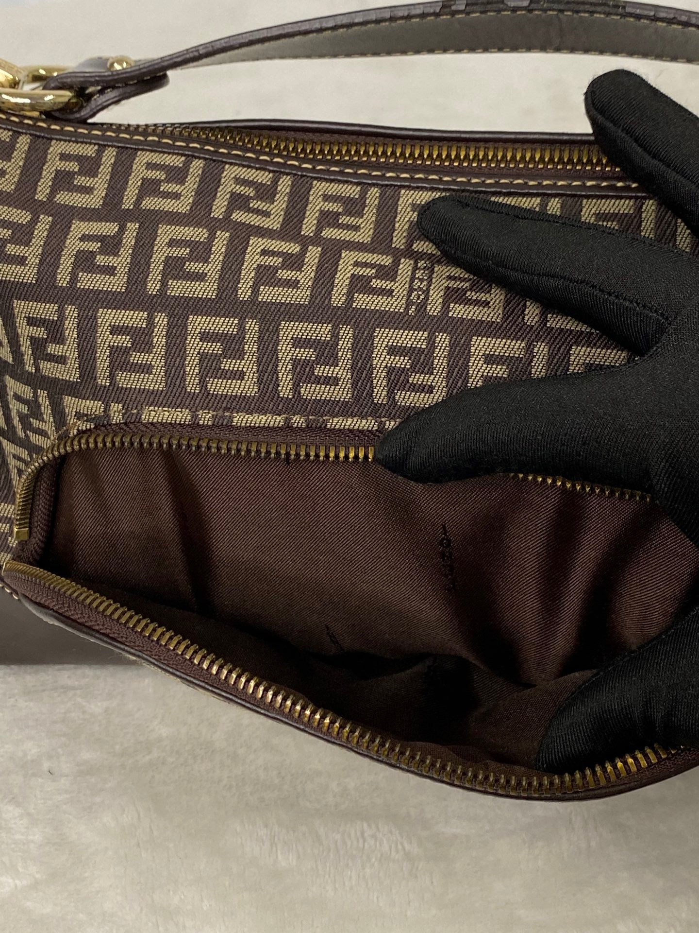 FENDI Zucchino Hobo Handbag