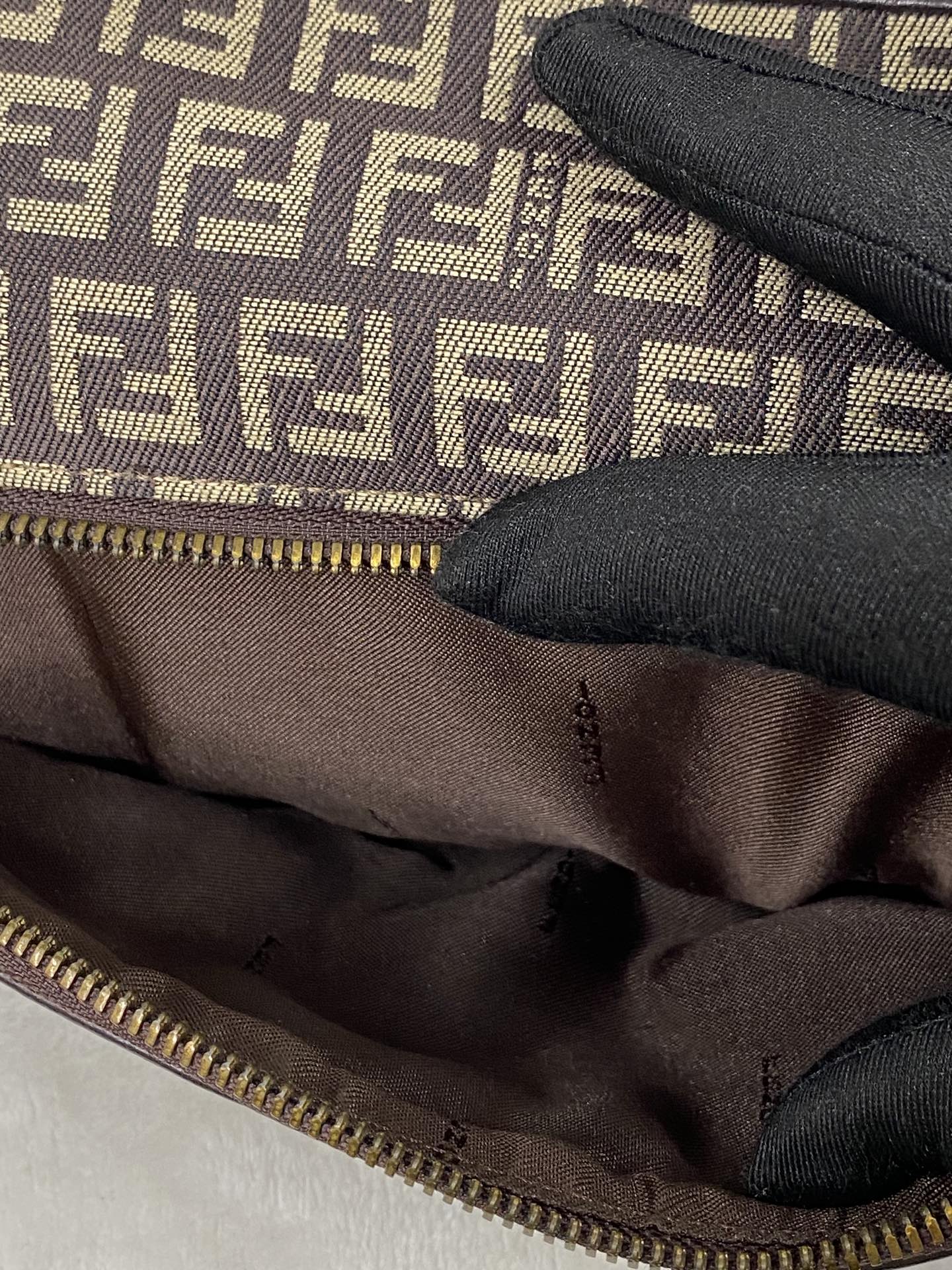 FENDI Zucchino Hobo Handbag