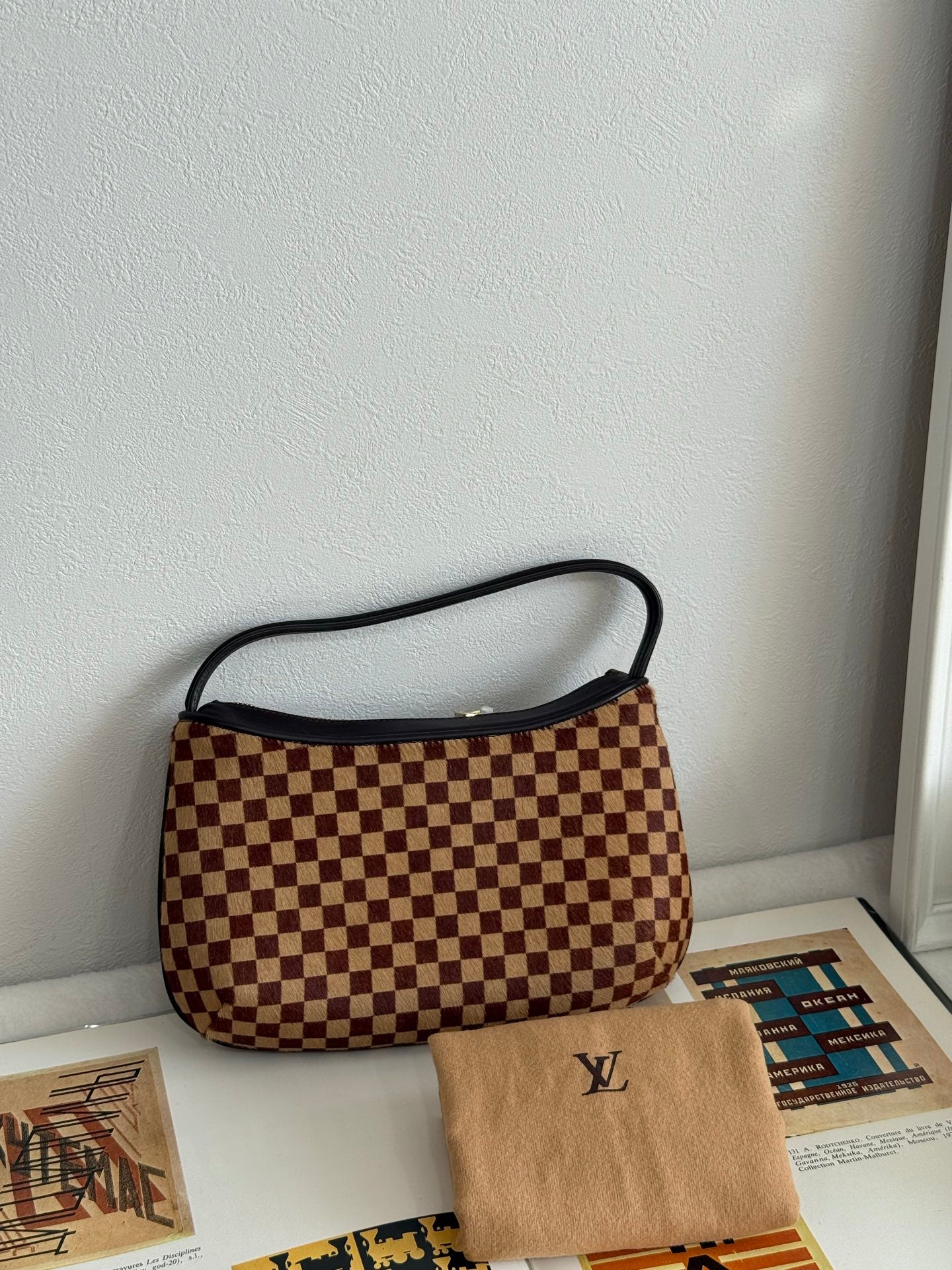 LOUIS VUITTON Damier Horse Fur Handbag