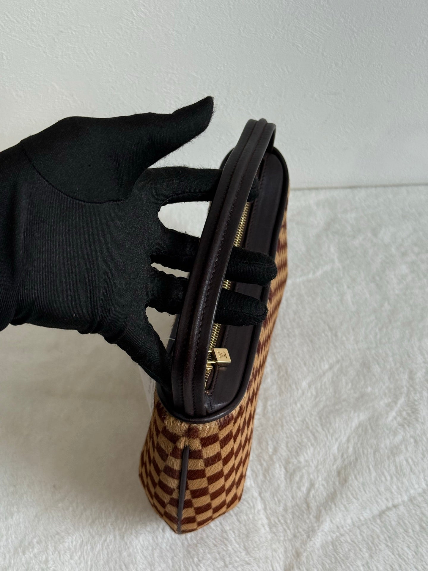 LOUIS VUITTON Damier Horse Fur Handbag