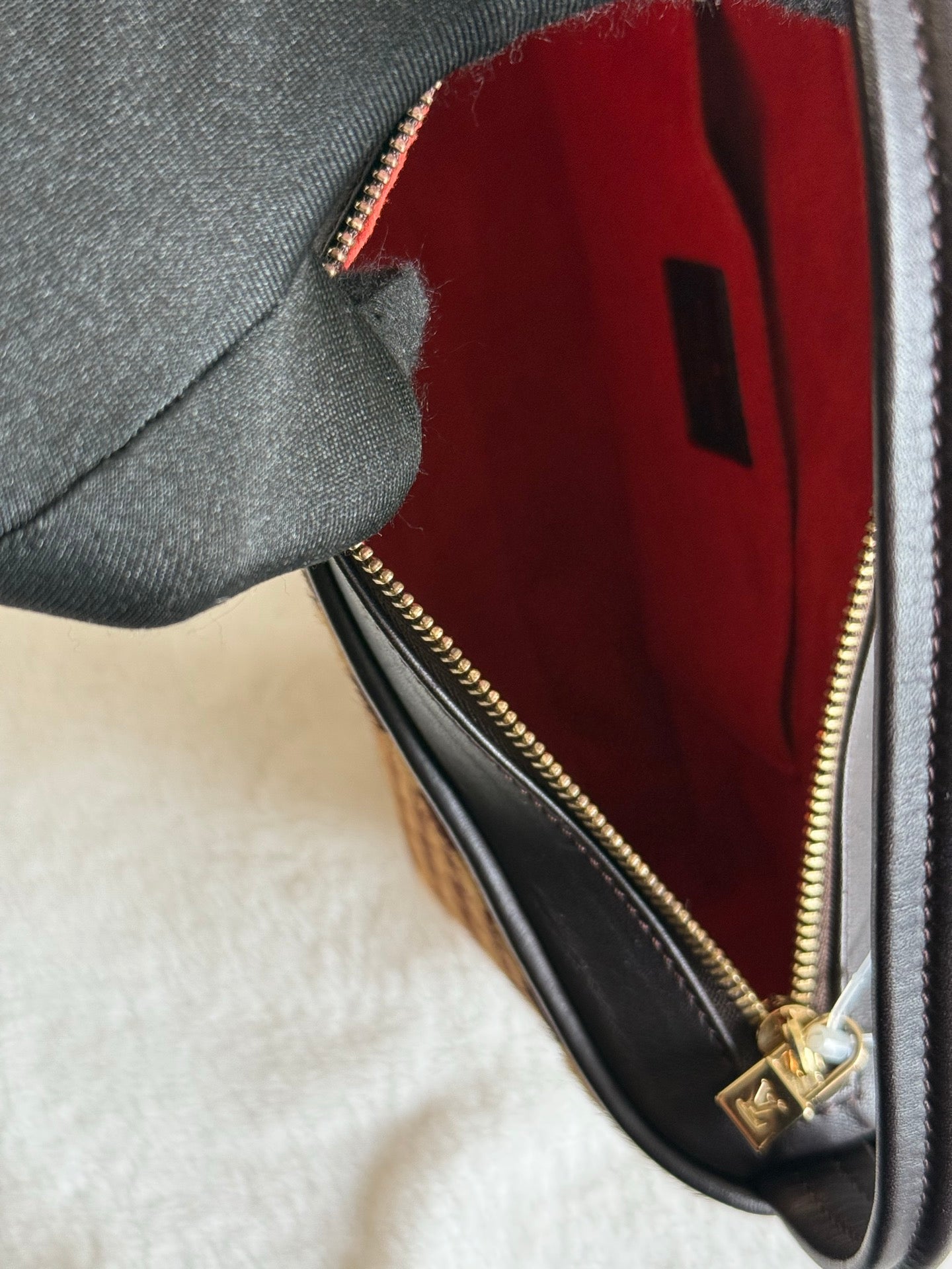 LOUIS VUITTON Damier Horse Fur Handbag