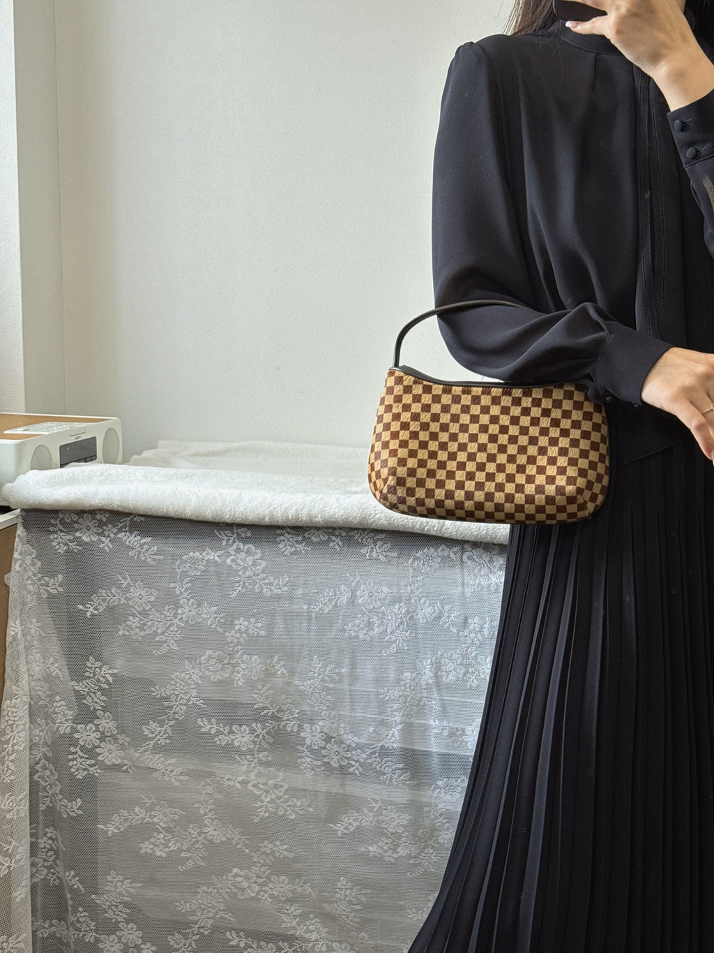 LOUIS VUITTON Damier Horse Fur Handbag