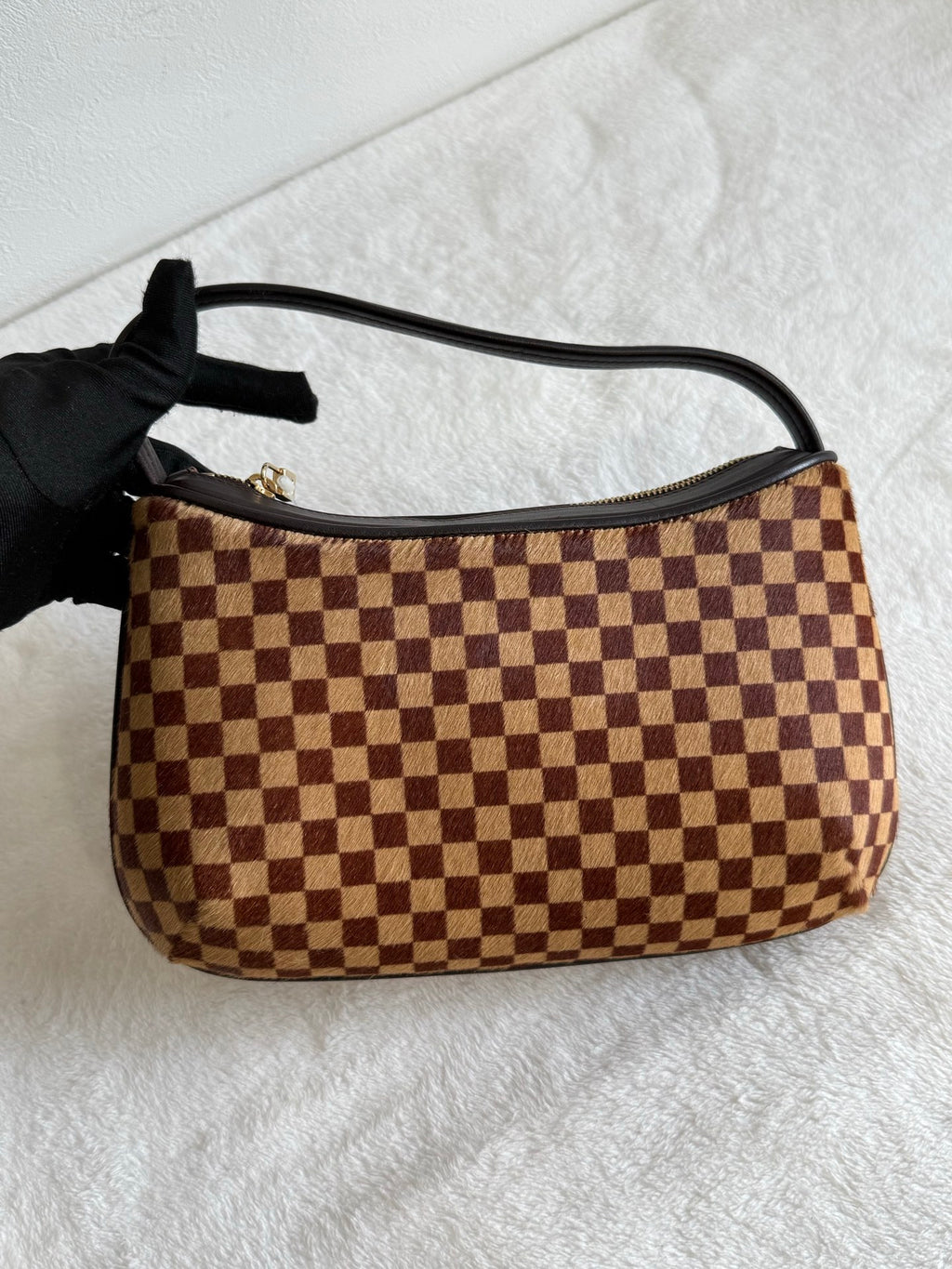 LOUIS VUITTON Damier Horse Fur Handbag
