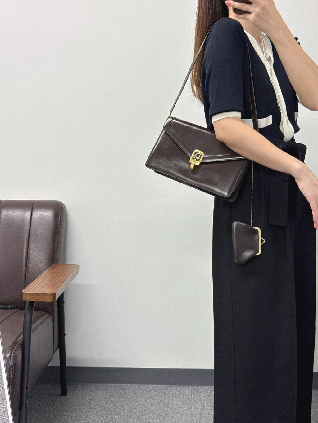 CHRISTIAN DIOR  Leather Flap Shoulderbag