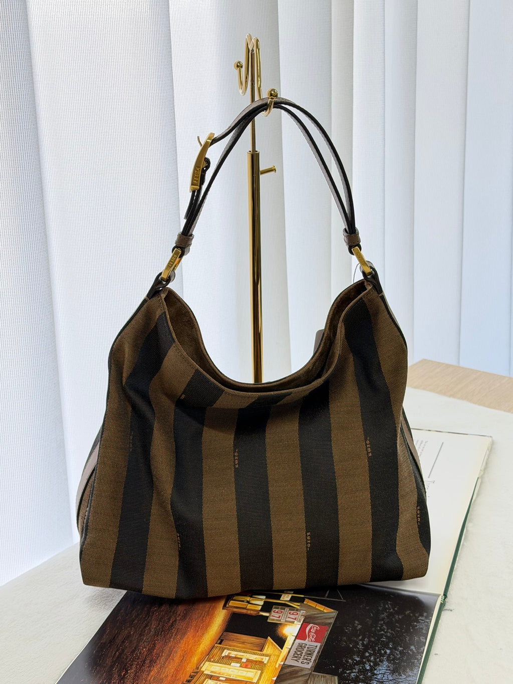 FENDI Pequin Handbag