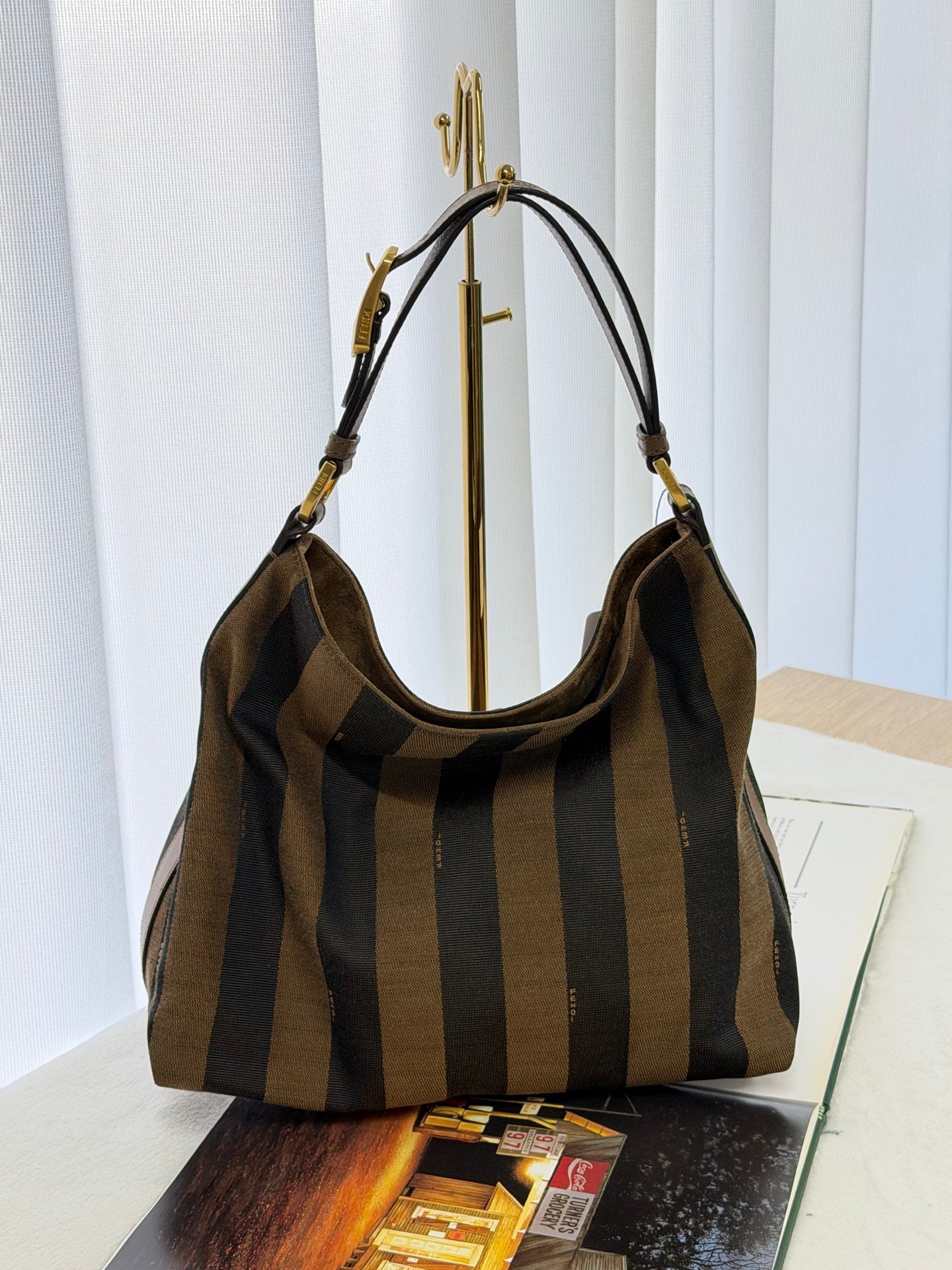 FENDI Pequin Handbag